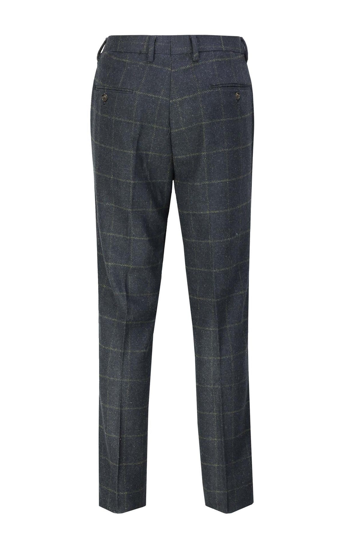 Navy Tweed Check Suit Trouser - X6680-3
