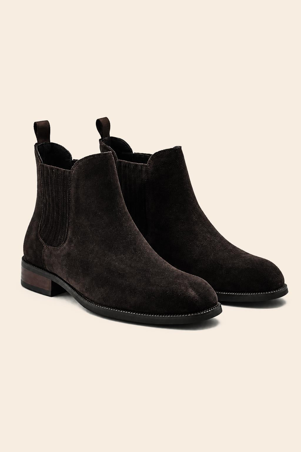 RAMOS Men’s Brown Smooth Suede Leather Chelsea Boots
