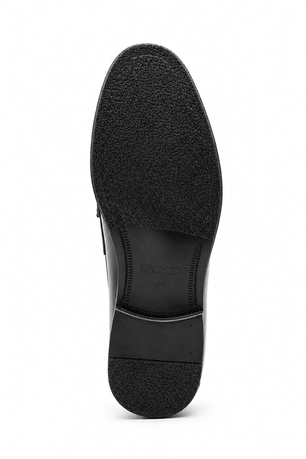 Men’s Black Patent Pin-Dot Penny Loafers