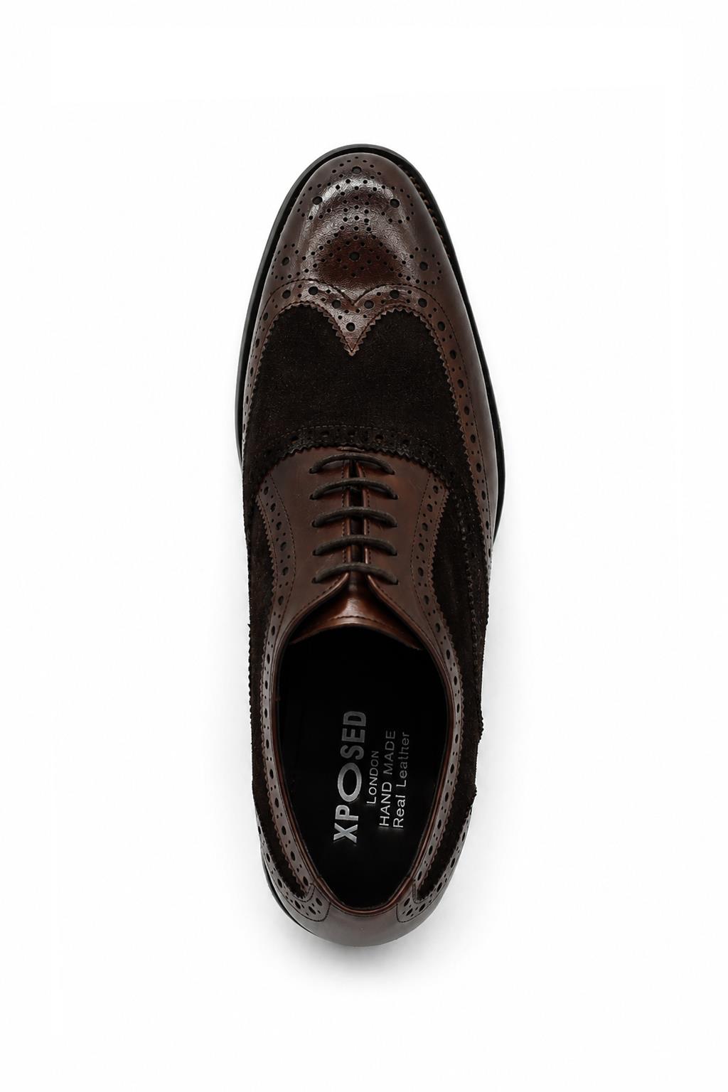 Lawson Men's Handmade Leather & Suede Wingtip Brogue Shoes – Brown