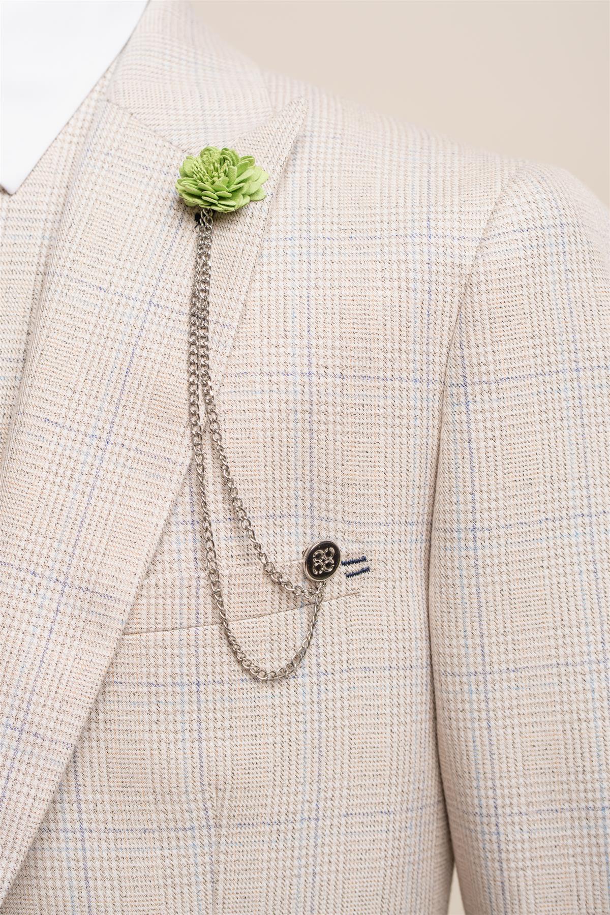 Cavani Men’s Flower Lapel Chain Pin