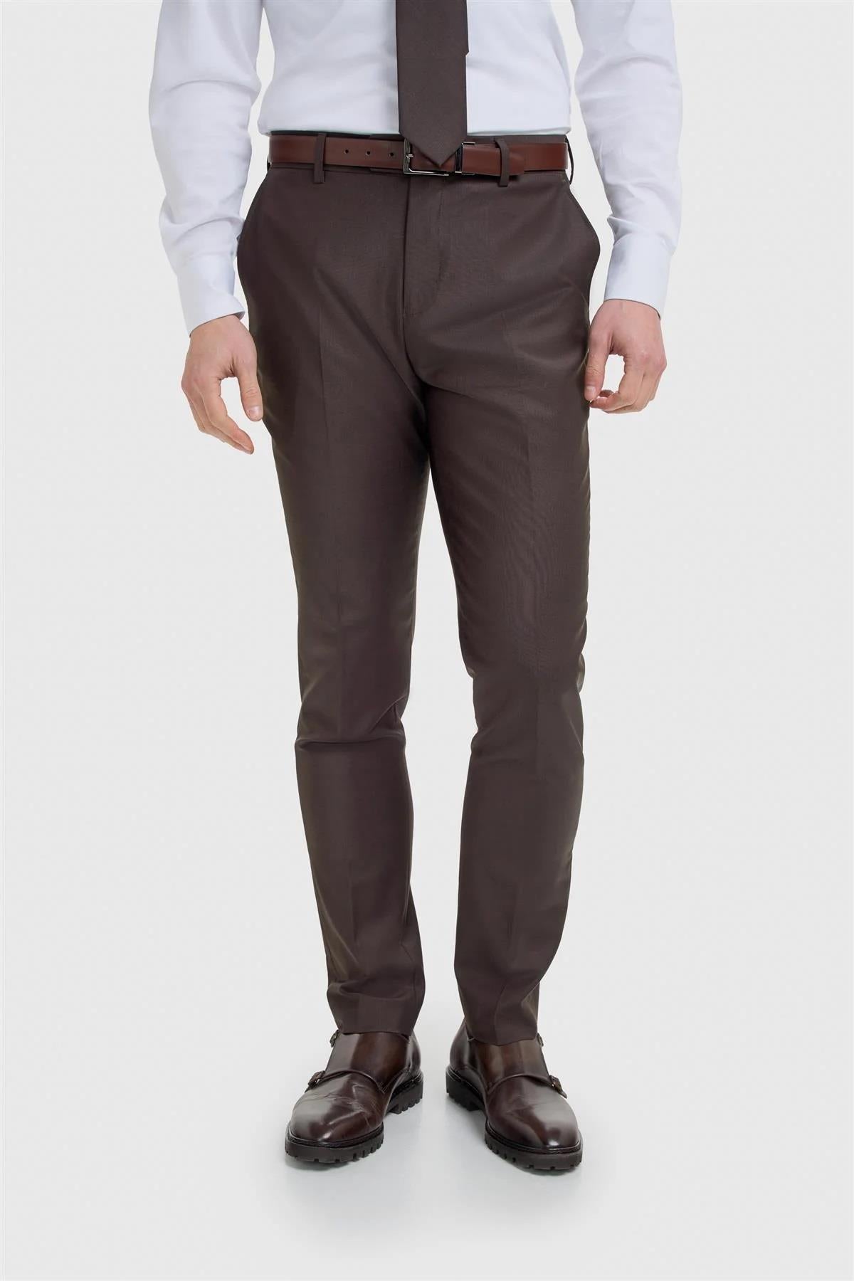 Cavani Bond Auburn Men’s Wool Blend Tailored Trousers