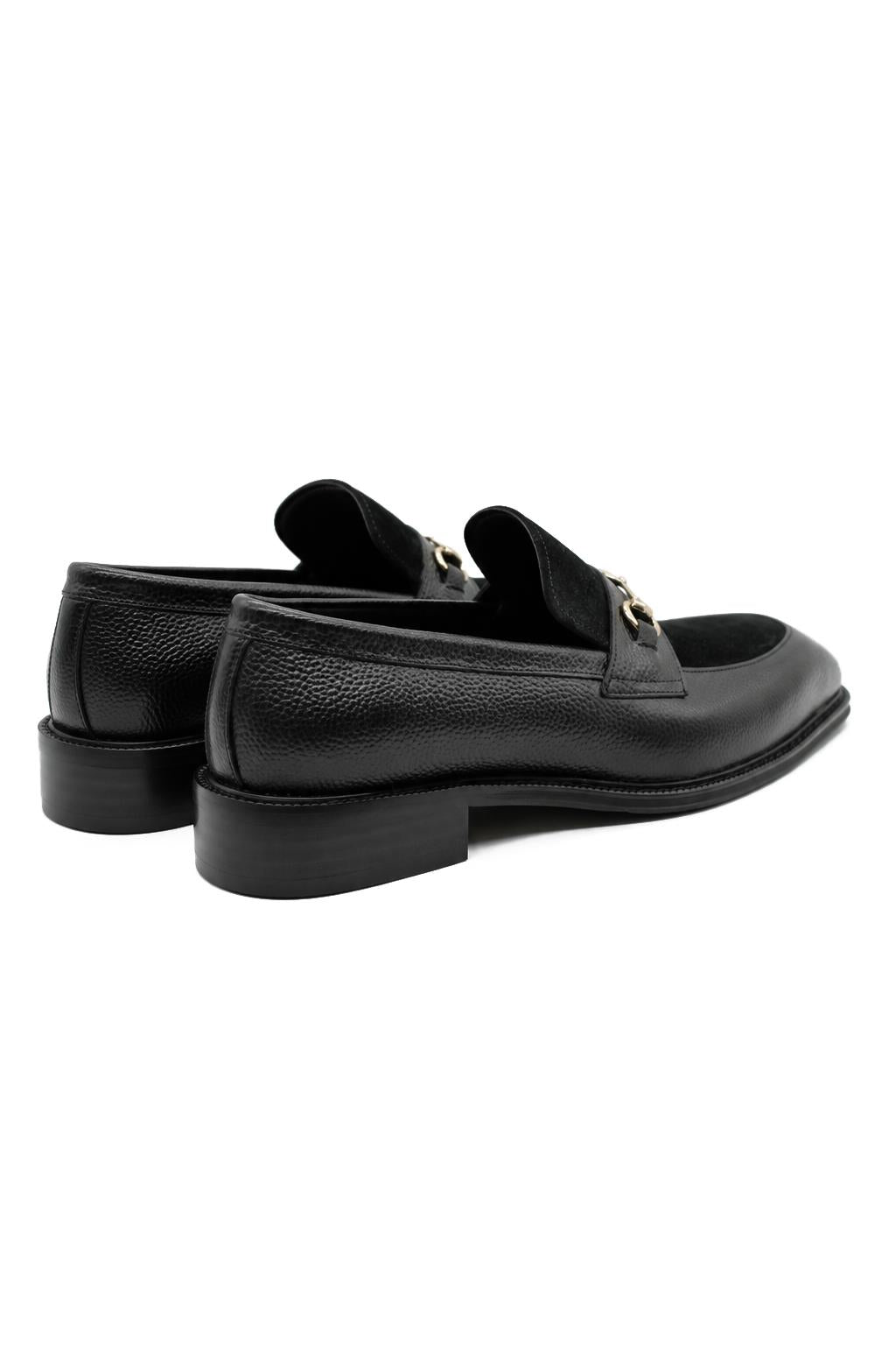 DEXTER Men’s Black Leather & Suede Snaffle Loafers
