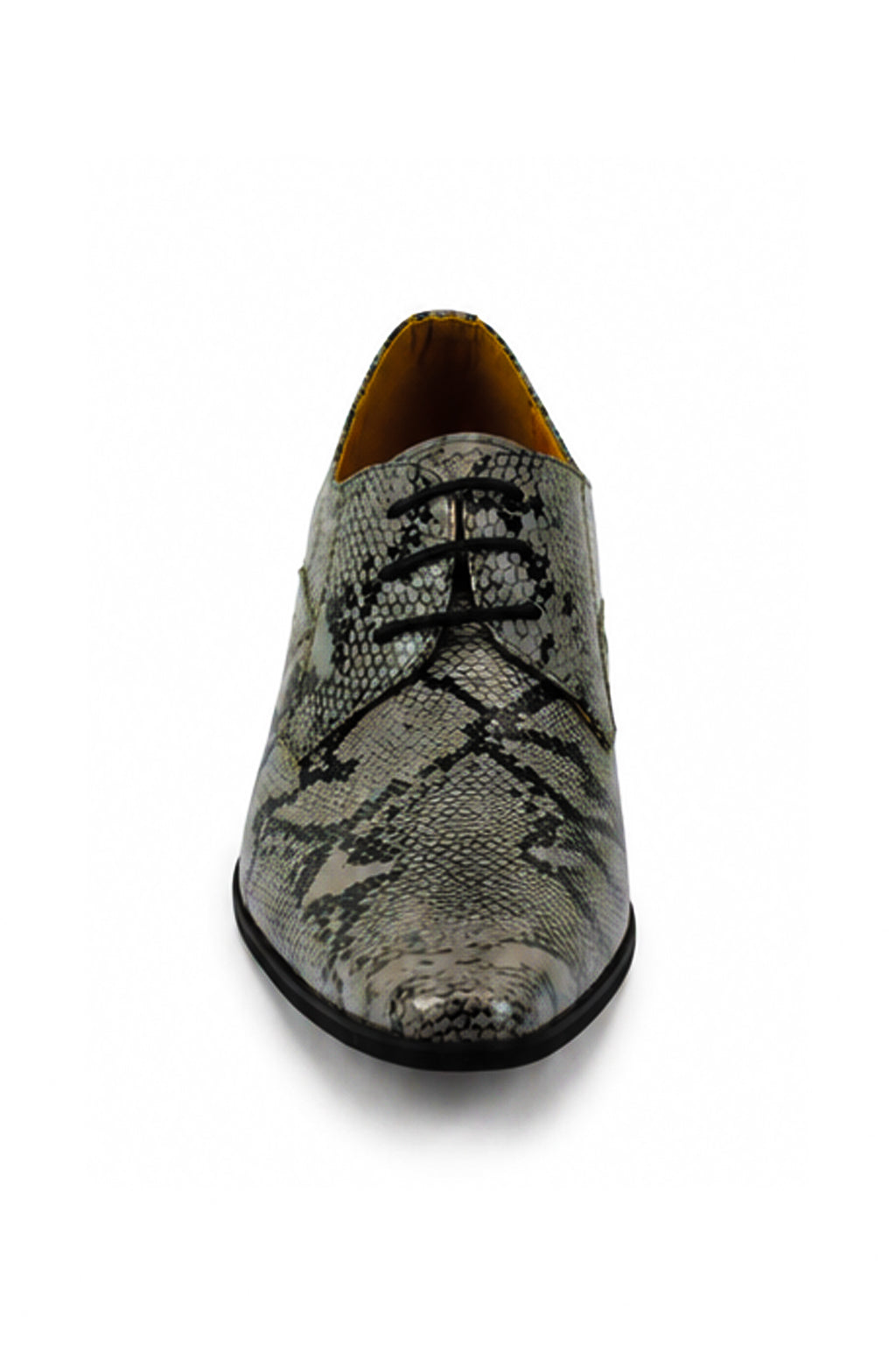 SHINY PATENT FAUX LEATHER SHOES IN GREY