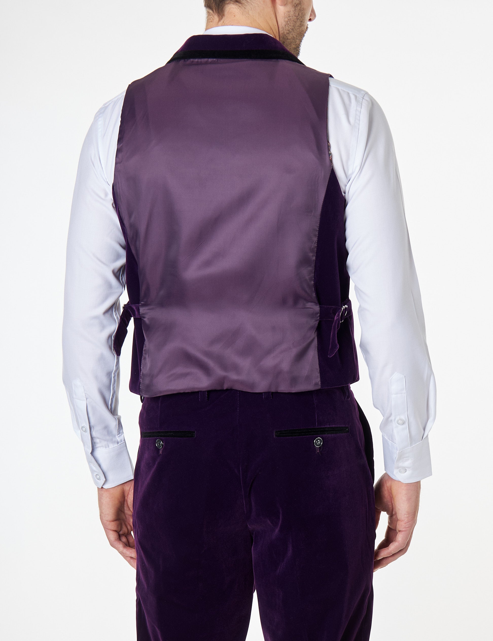RICKY Purple Velvet Collar Waistcoat