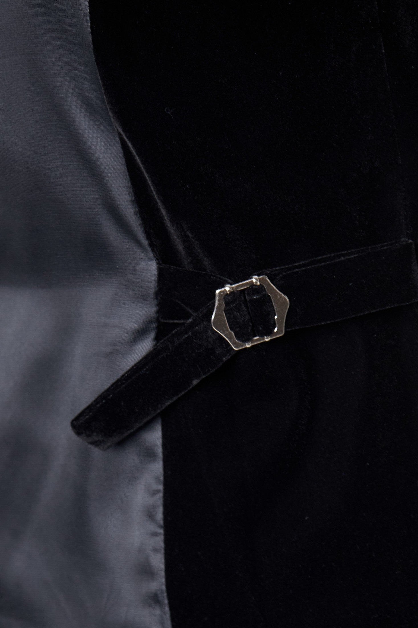 TIM Black Velvet Plain Waistcoat