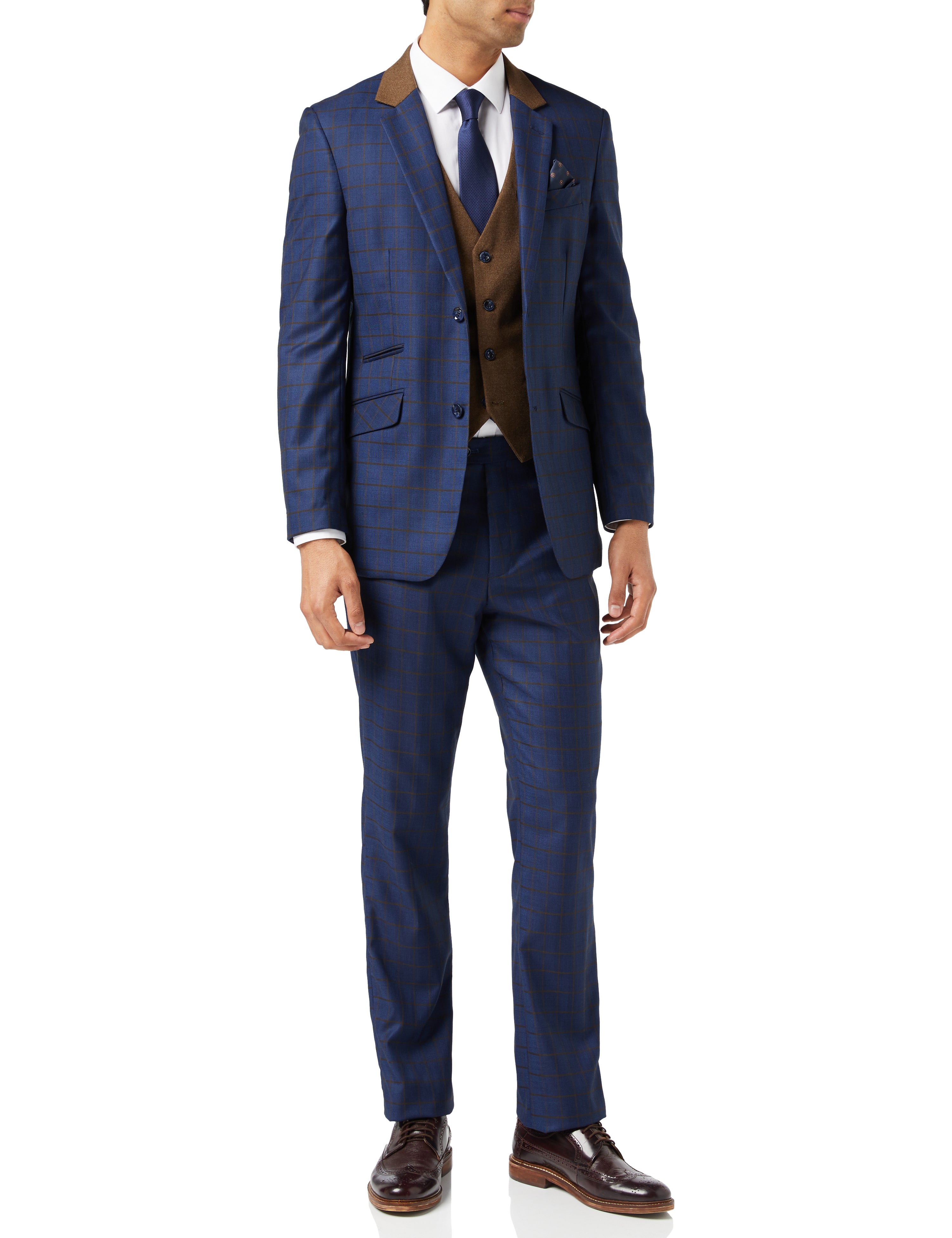 FALCO BLUE GRID CHECK JACKE UND WESTE