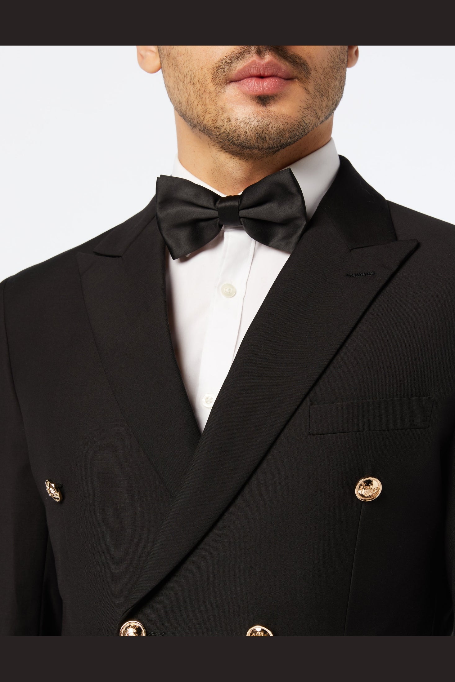CLASSIC BLACK DOUBLE BREASTED GOLD BUTTON JACKET