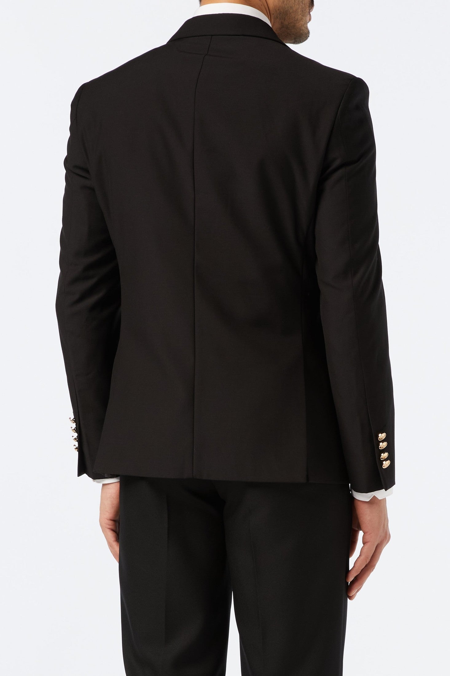 CLASSIC BLACK DOUBLE BREASTED GOLD BUTTON JACKET