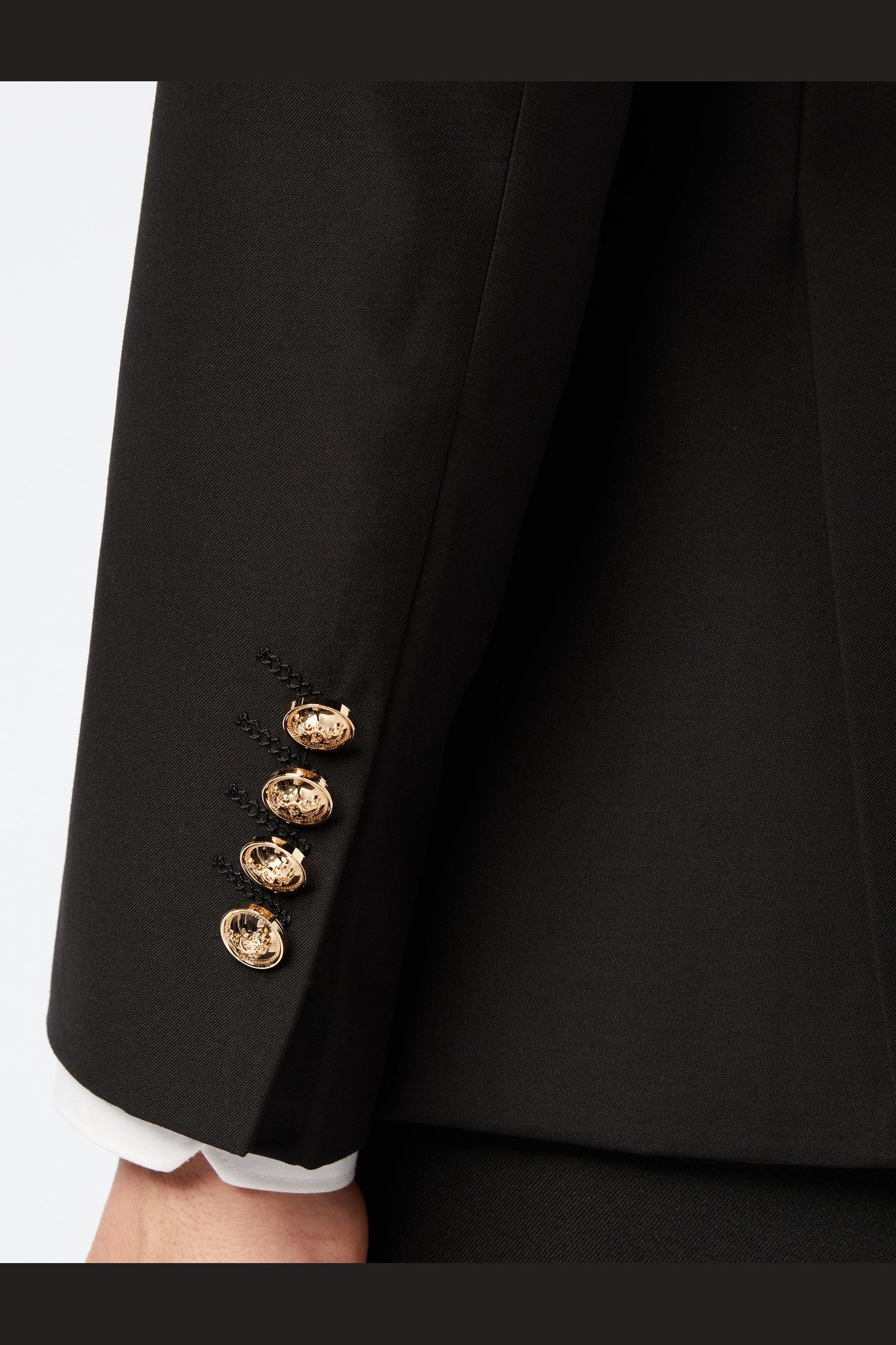 CLASSIC BLACK DOUBLE BREASTED GOLD BUTTON JACKET