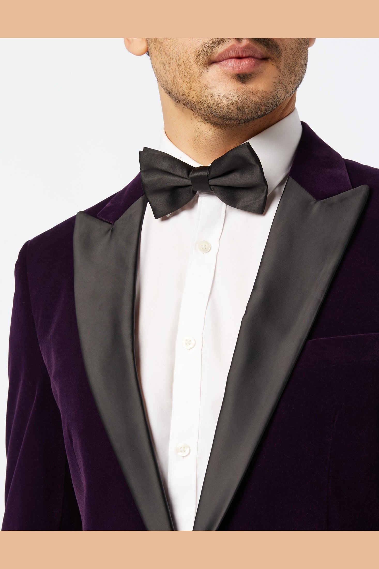 DINNER RICKY - Purple Soft Velvet Tuxedo Jacket