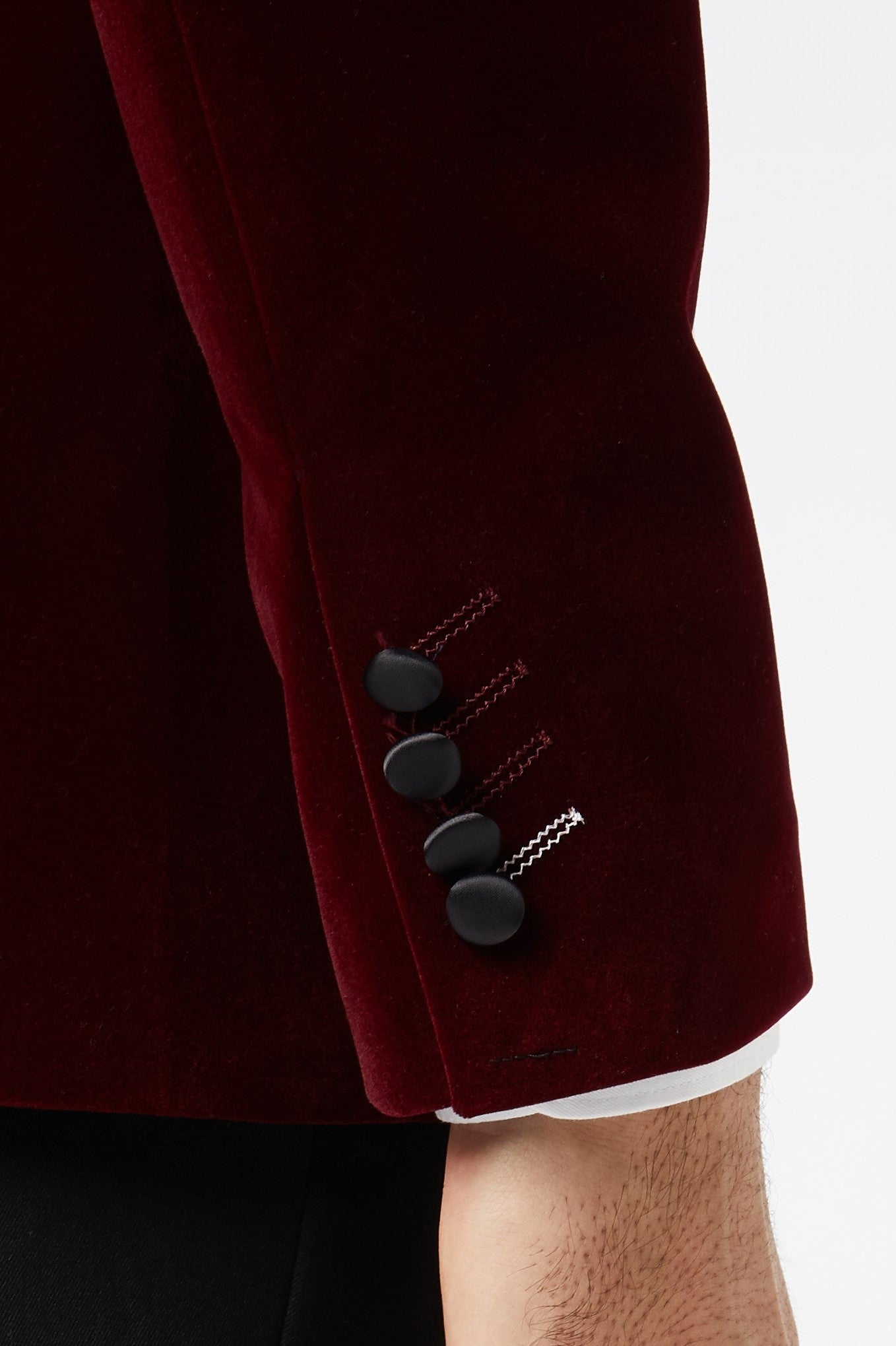 DINNER SAM - Burgundy Soft Velvet Tuxedo Jacket