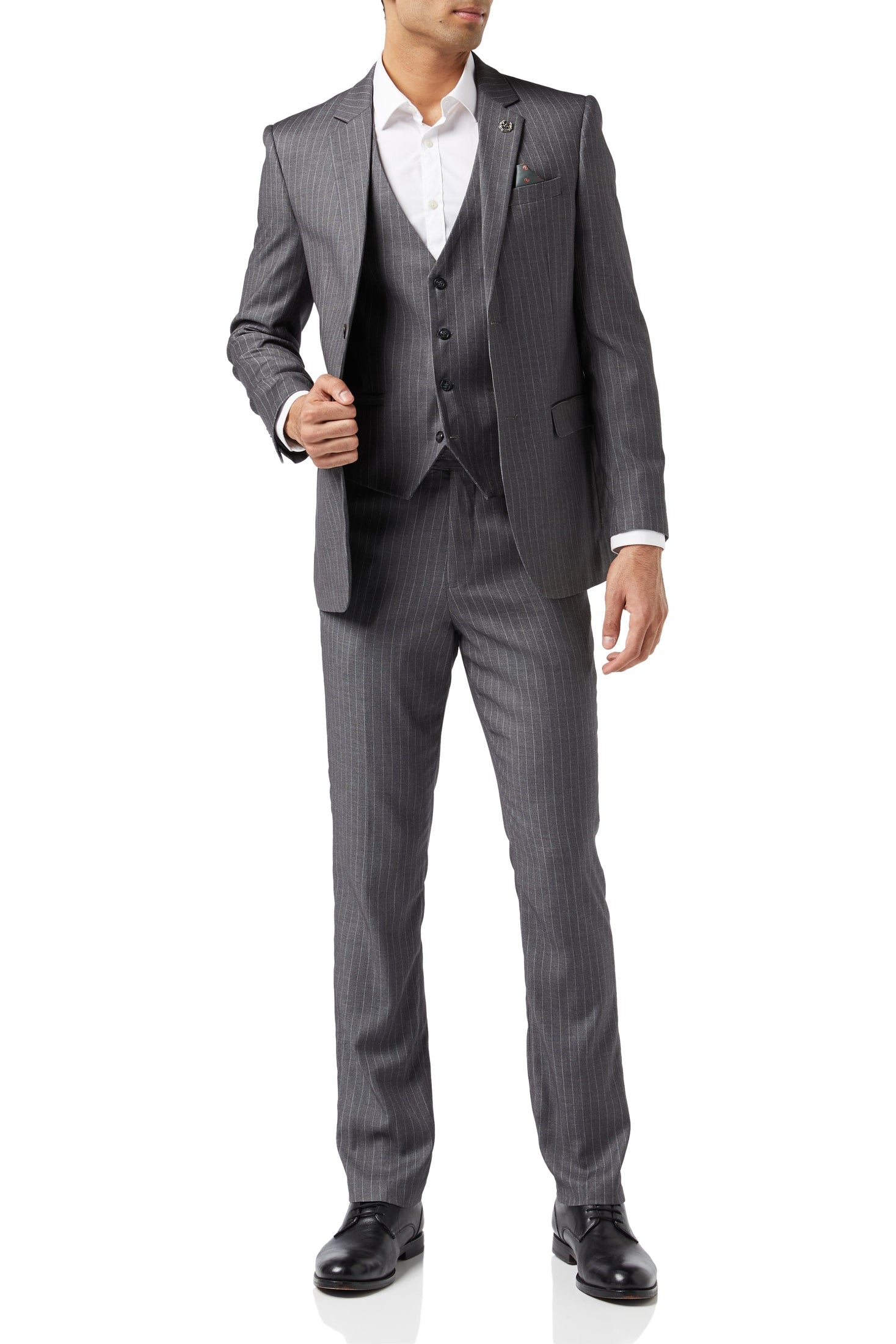 GREY PINSTIPE WAISTCOAT