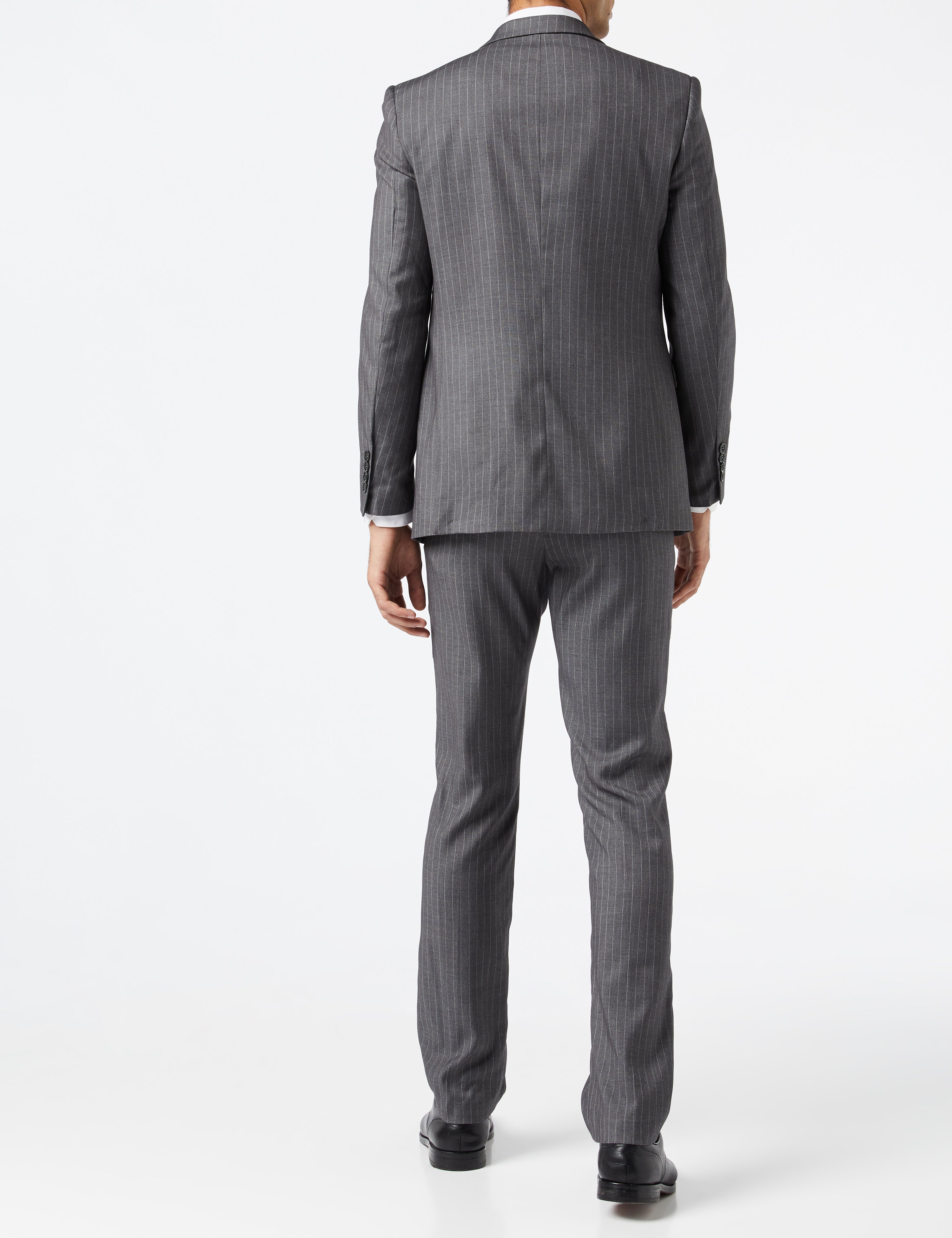 WHITE PIN STRIPE GREY JACKET