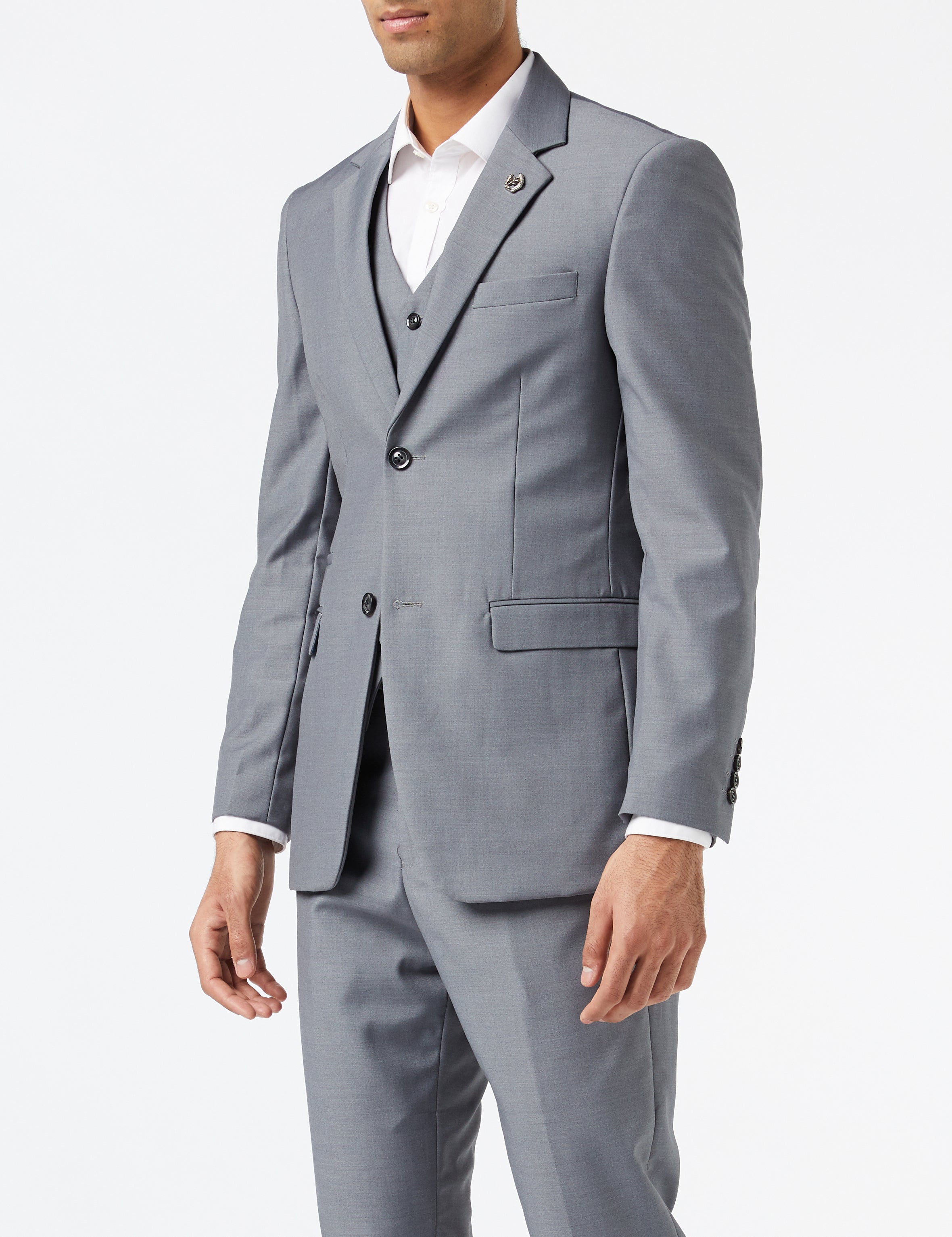 JROSS - GREY FORMAL SUIT JACKET & WAISTCOAT