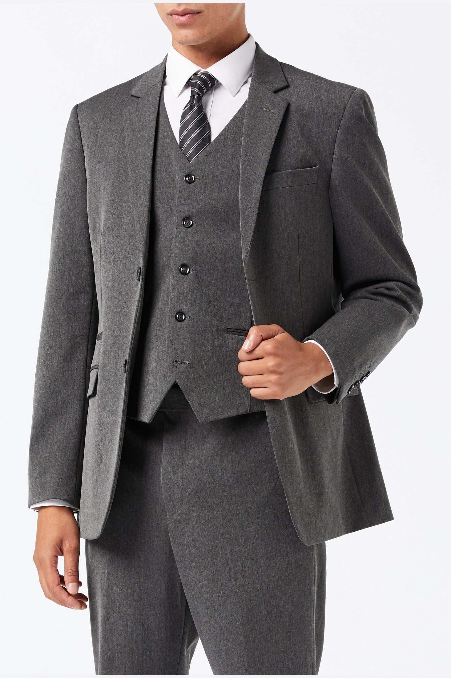 JROSS - CHARCOAL FORMAL JACKET & WAISTCOAT