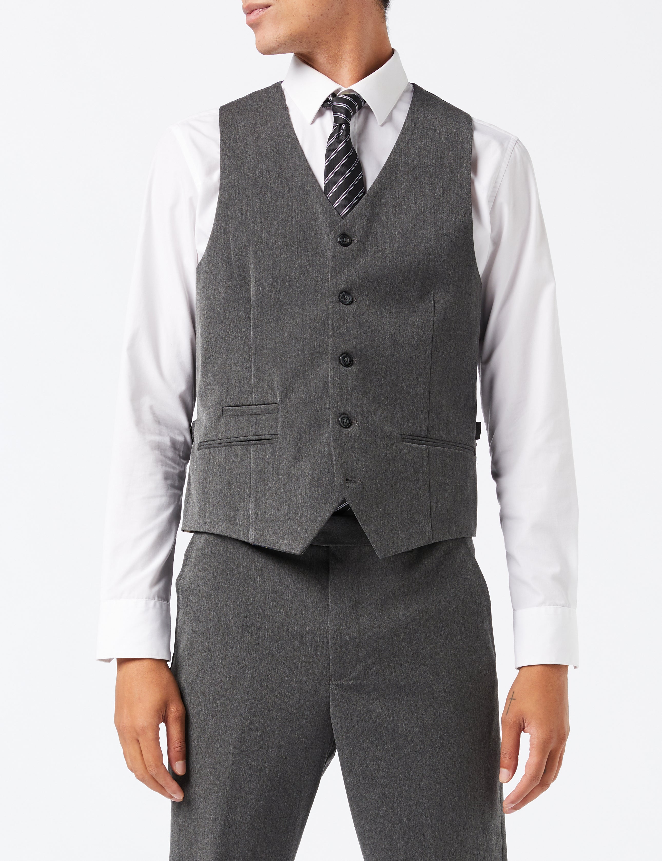 JROSS - CHARCOAL FORMAL SUIT JACKET & WAISTCOAT