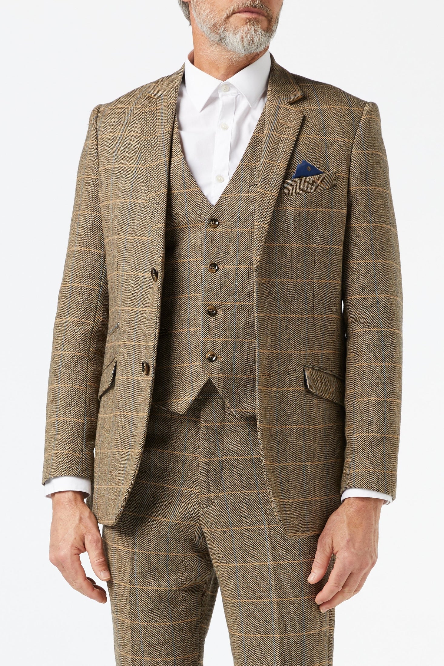 Herringbone Checks 3 Piece Tweed Suit