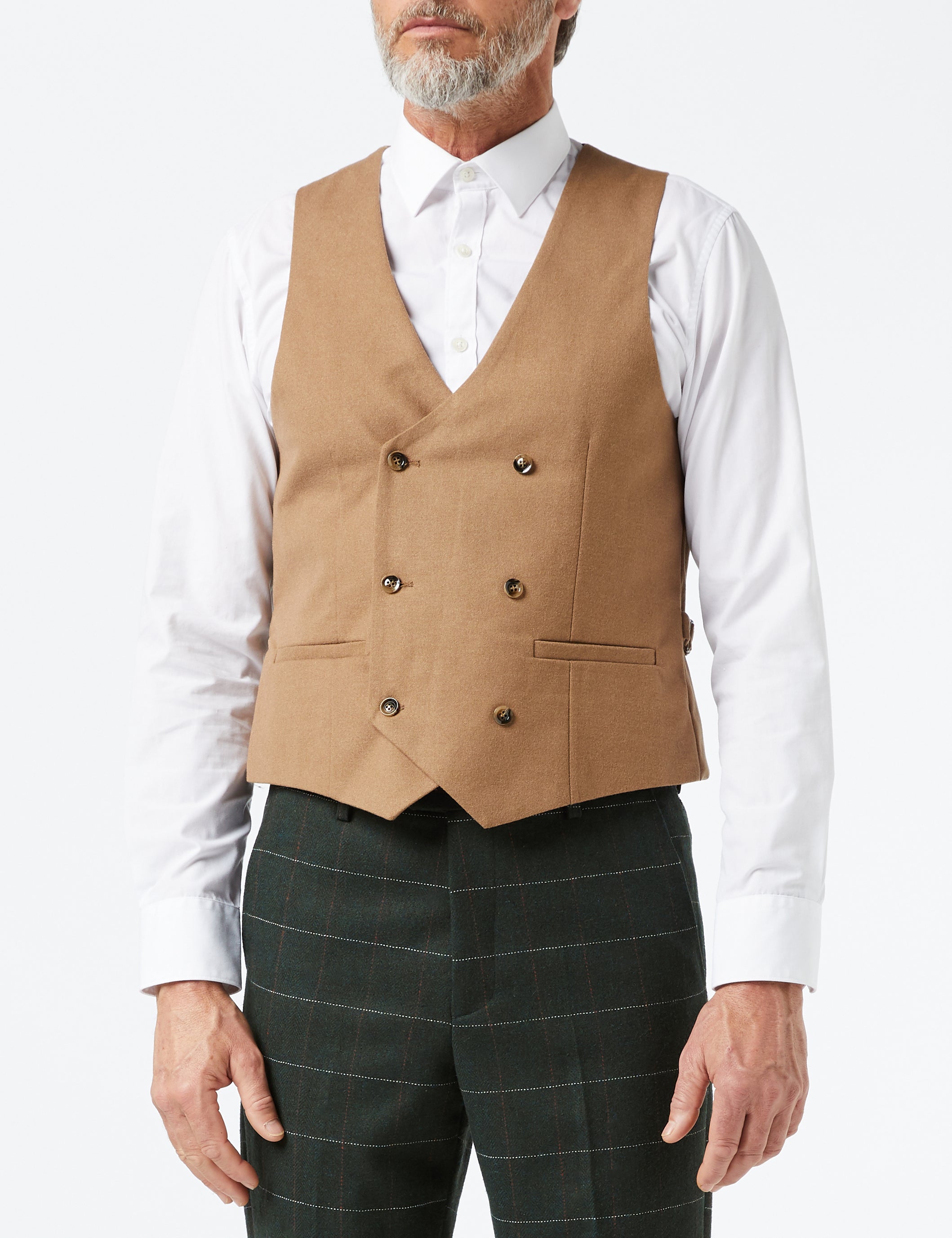 GREEN HERRINGBONE TWEED CHECK JACKET & WAISTCOAT