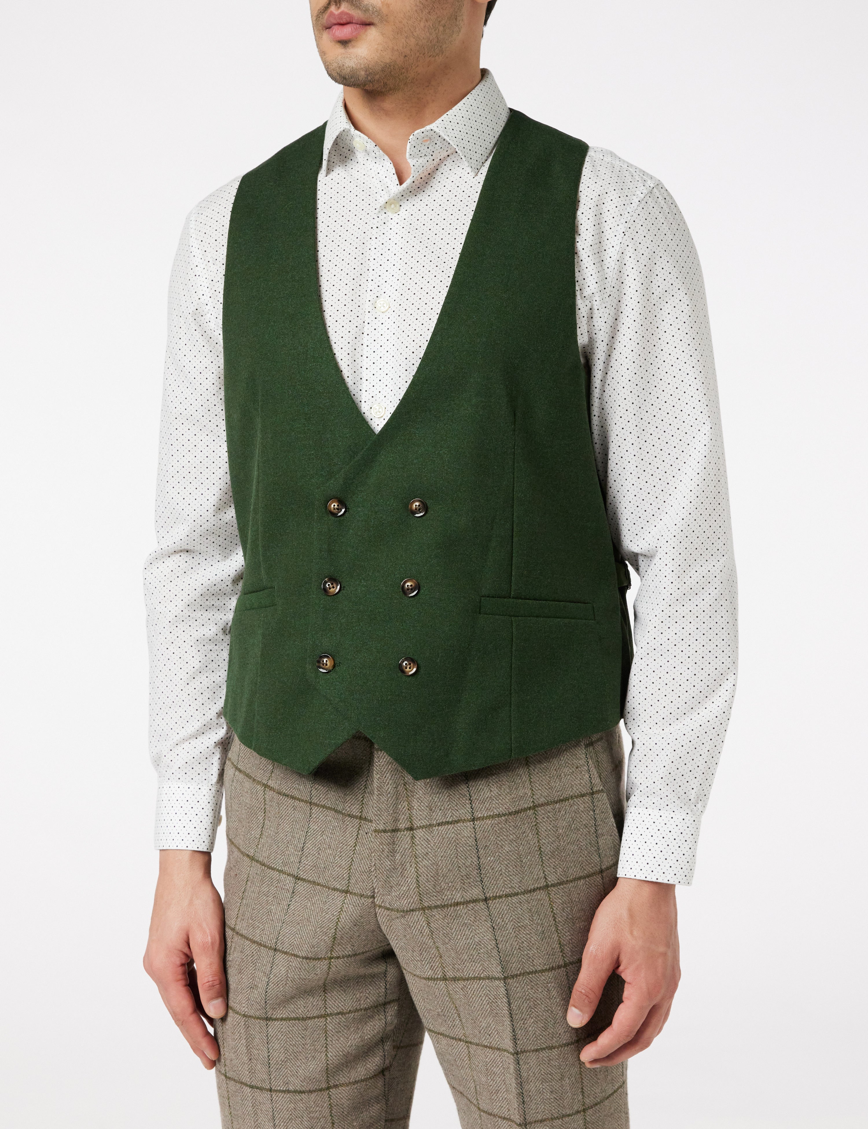 EVAN - GREY TWEED HERRINGBONE CHECK JACKET & WAISTCOAT