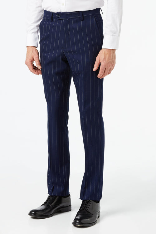 Blue Casual Pinstripe Suit Trouser -6088-14
