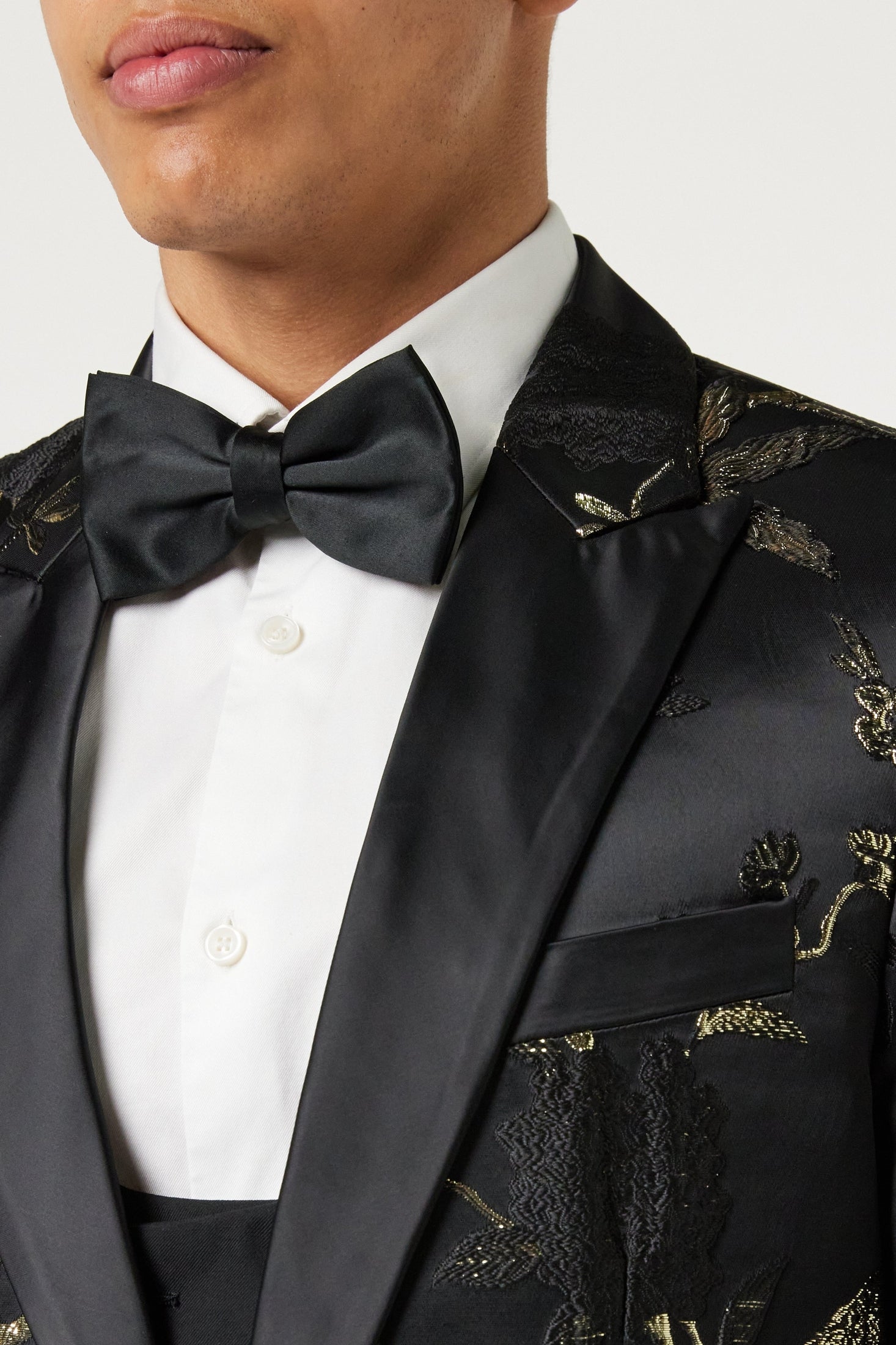 TUXEDO BLACK GOLD FLORAL BLAZER