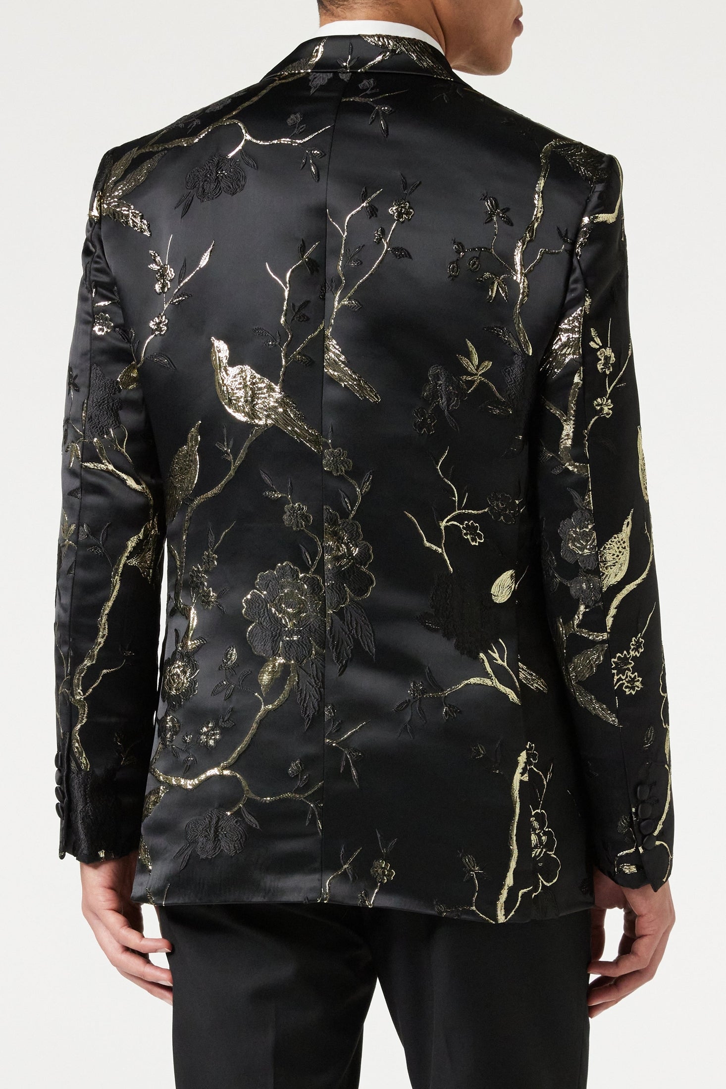 TUXEDO BLACK GOLD FLORAL BLAZER
