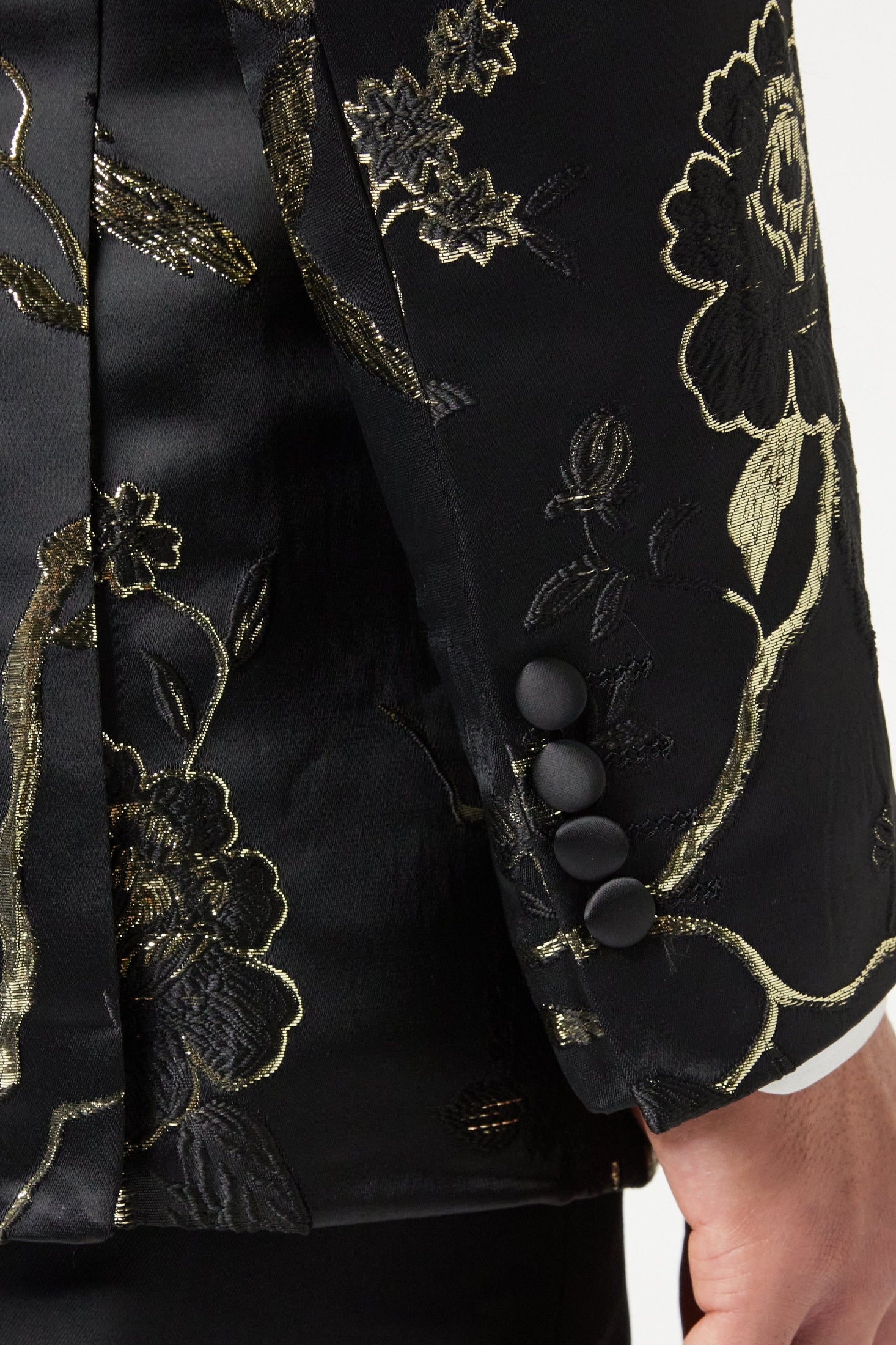 TUXEDO BLACK GOLD FLORAL BLAZER