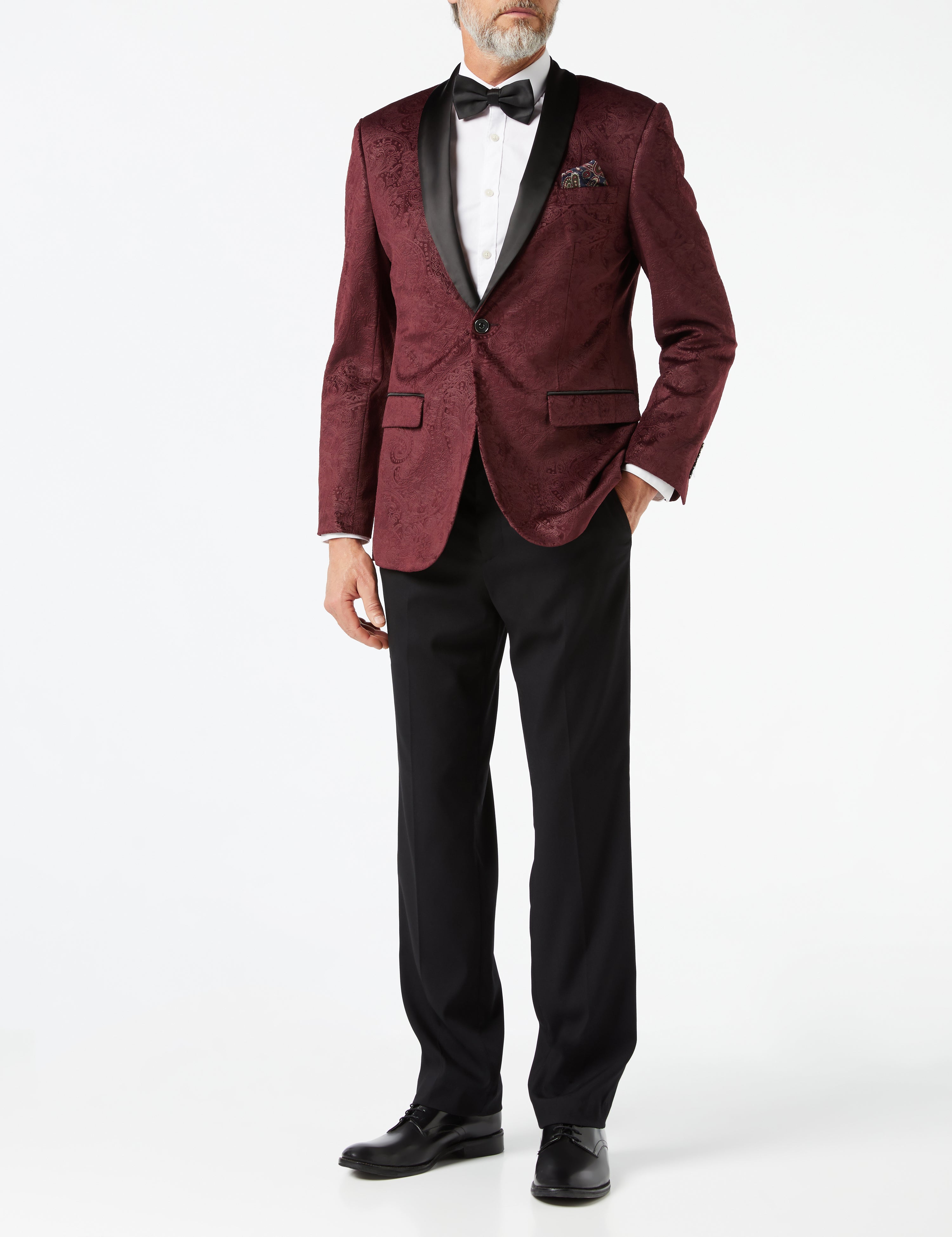RONY - MAROON VELVET PAISLEY BLAZER