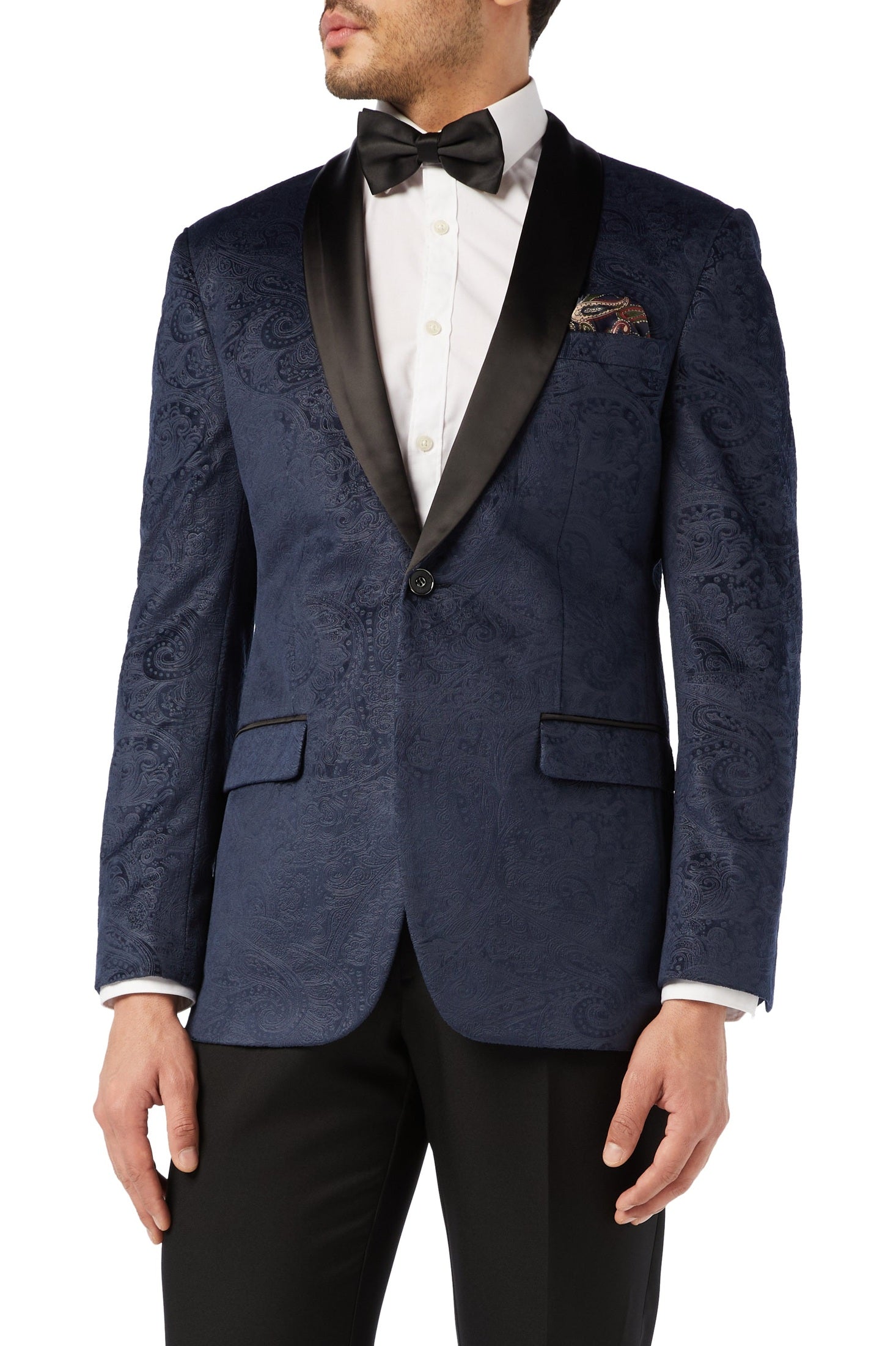 RONY - NAVY VELVET PAISLEY BLAZER