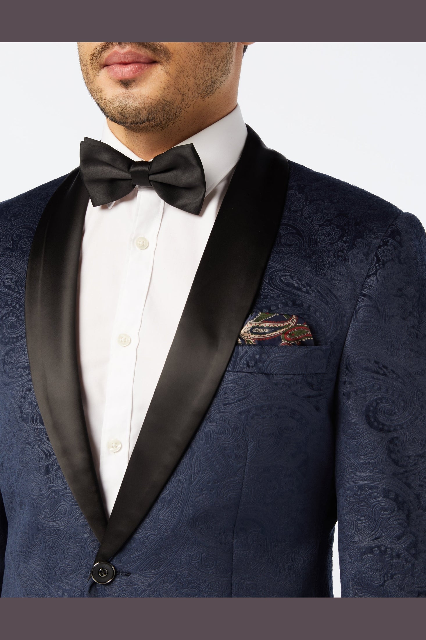 RONY - NAVY VELVET PAISLEY BLAZER