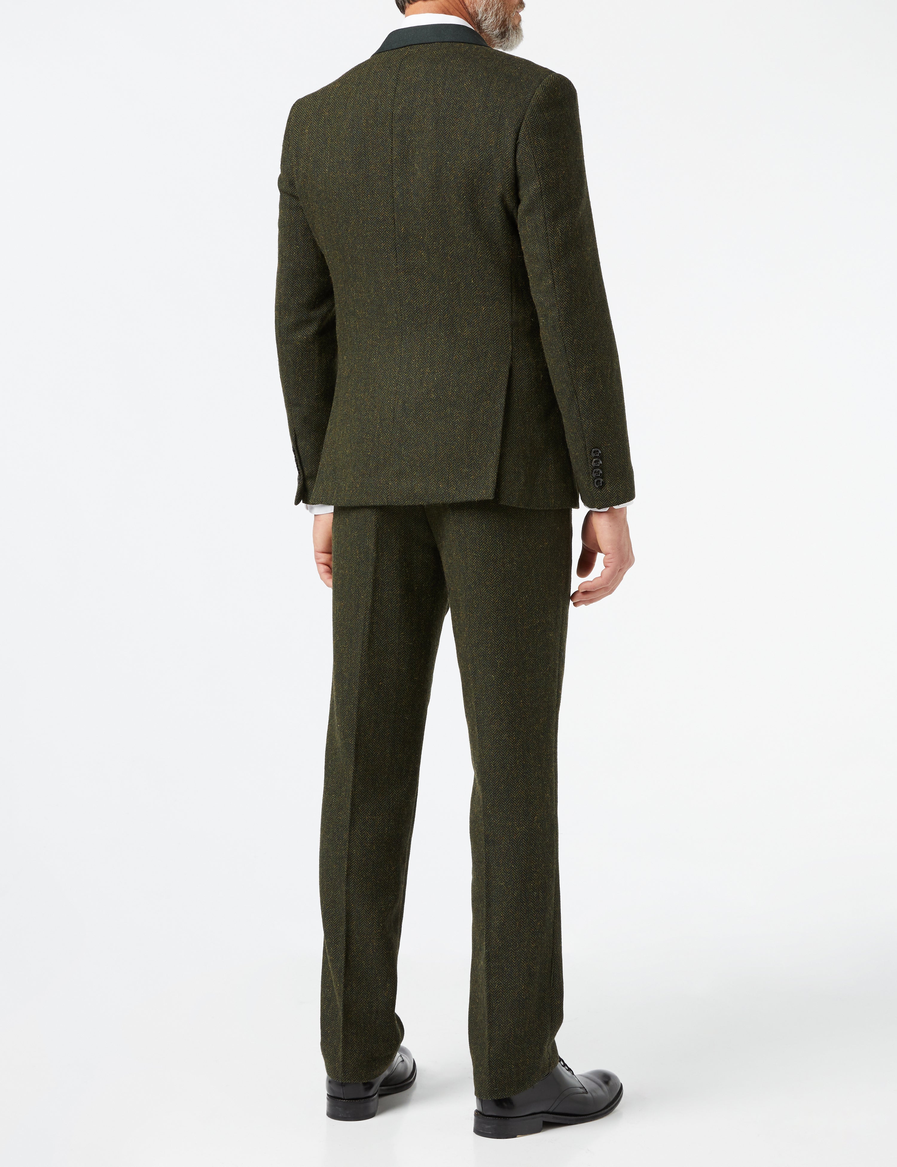 EDWARD OLIVE HERRINGBONE TWEED JACKET