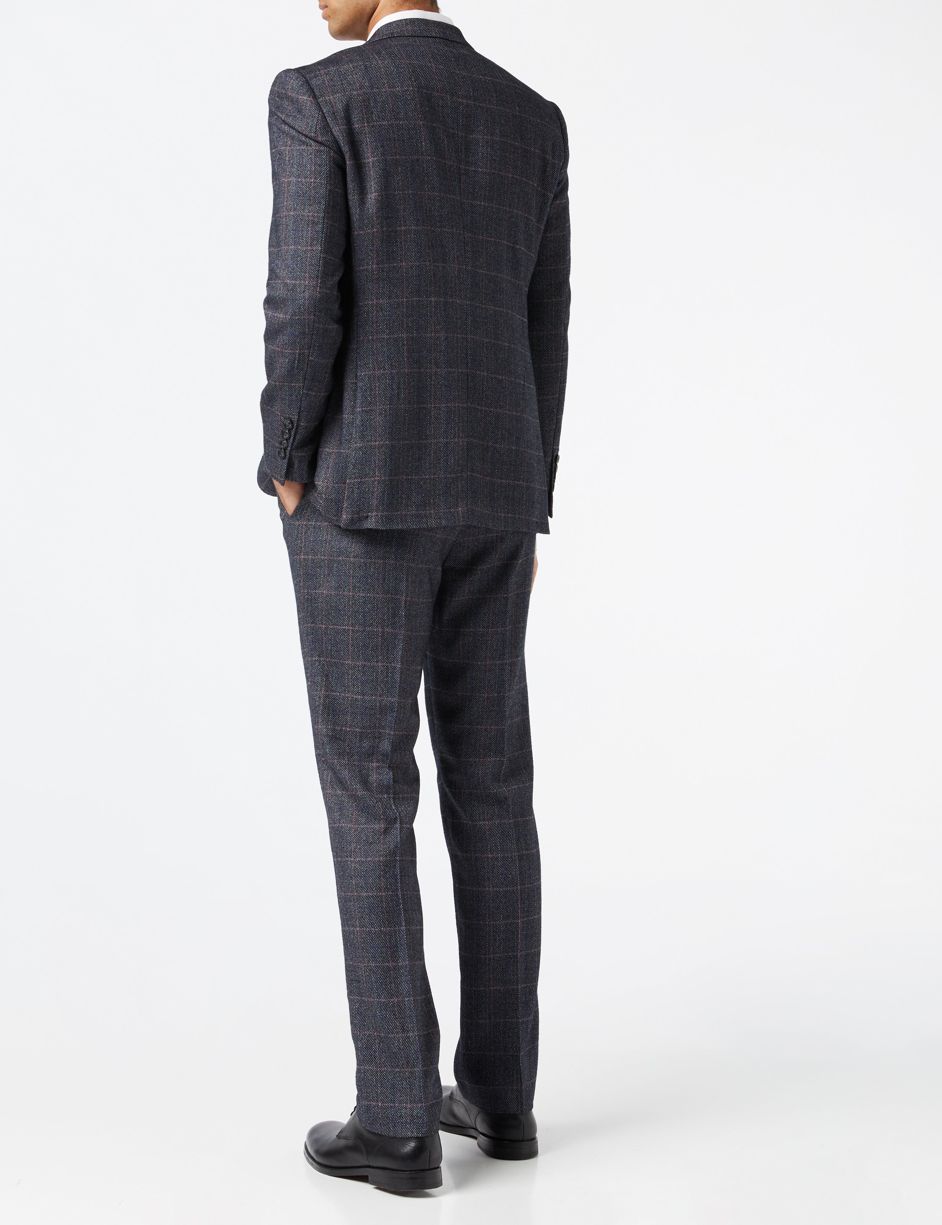 JULES - VESTE ET GILET DE COSTUME À CARREAUX EN TWEED GRIS