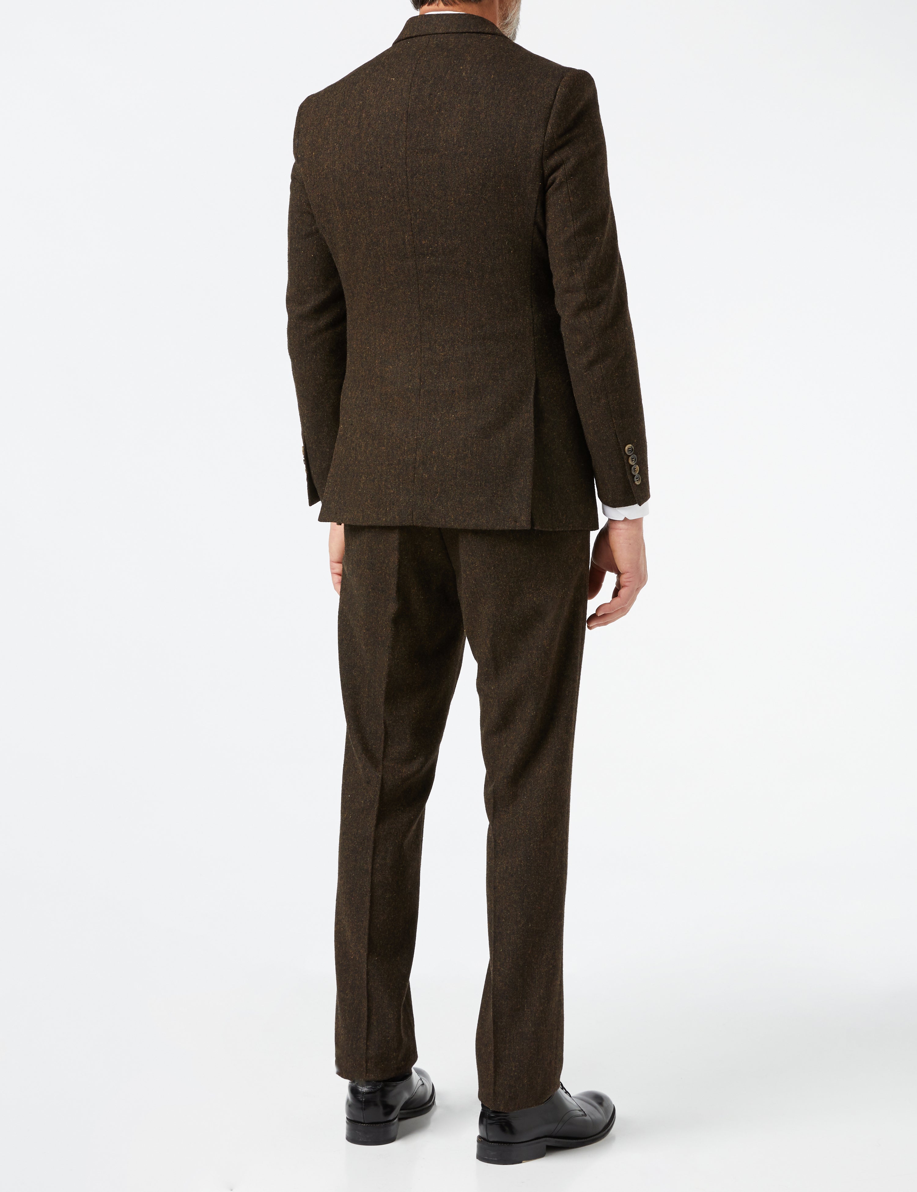 CALVIN - VESTE ET GILET DE COSTUME EN TWEED MARRON