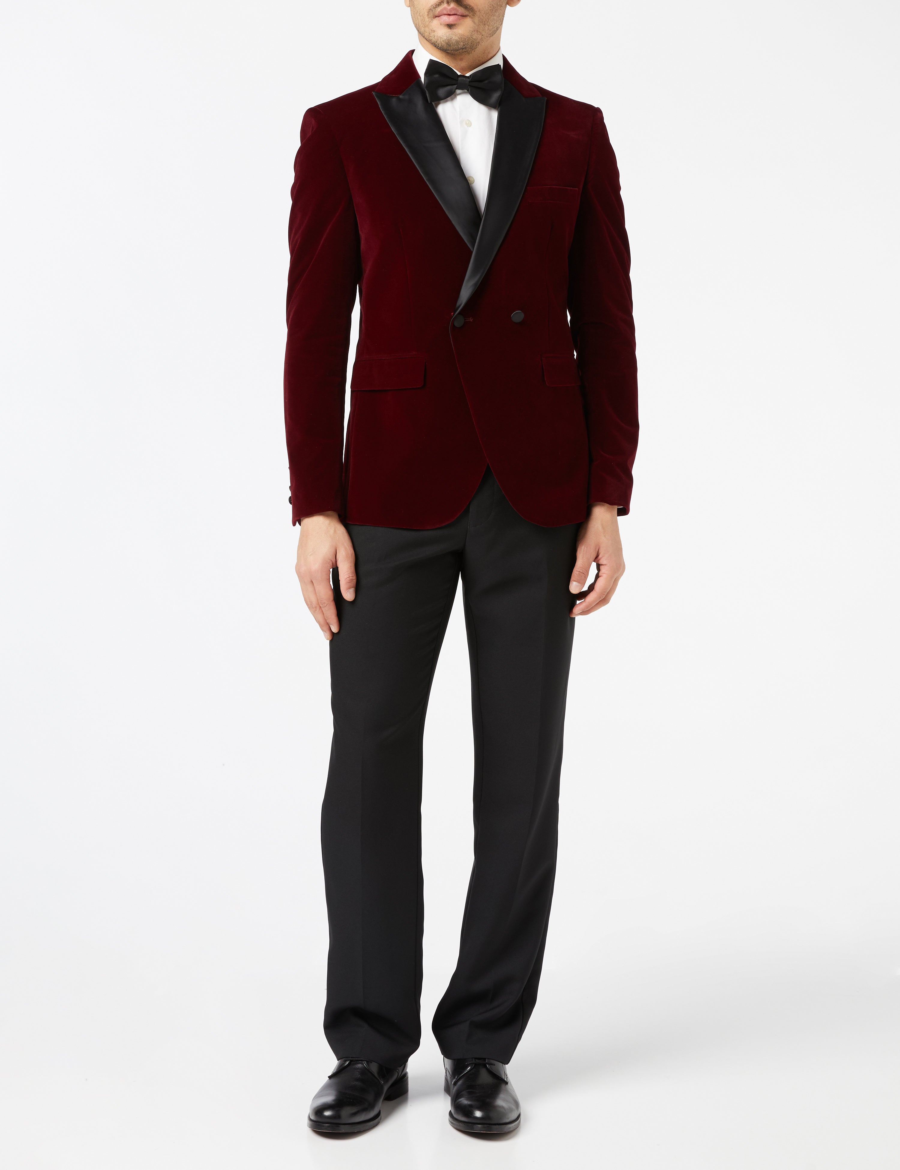 WILLS - Burgundy Soft Velvet Dinner Jacket