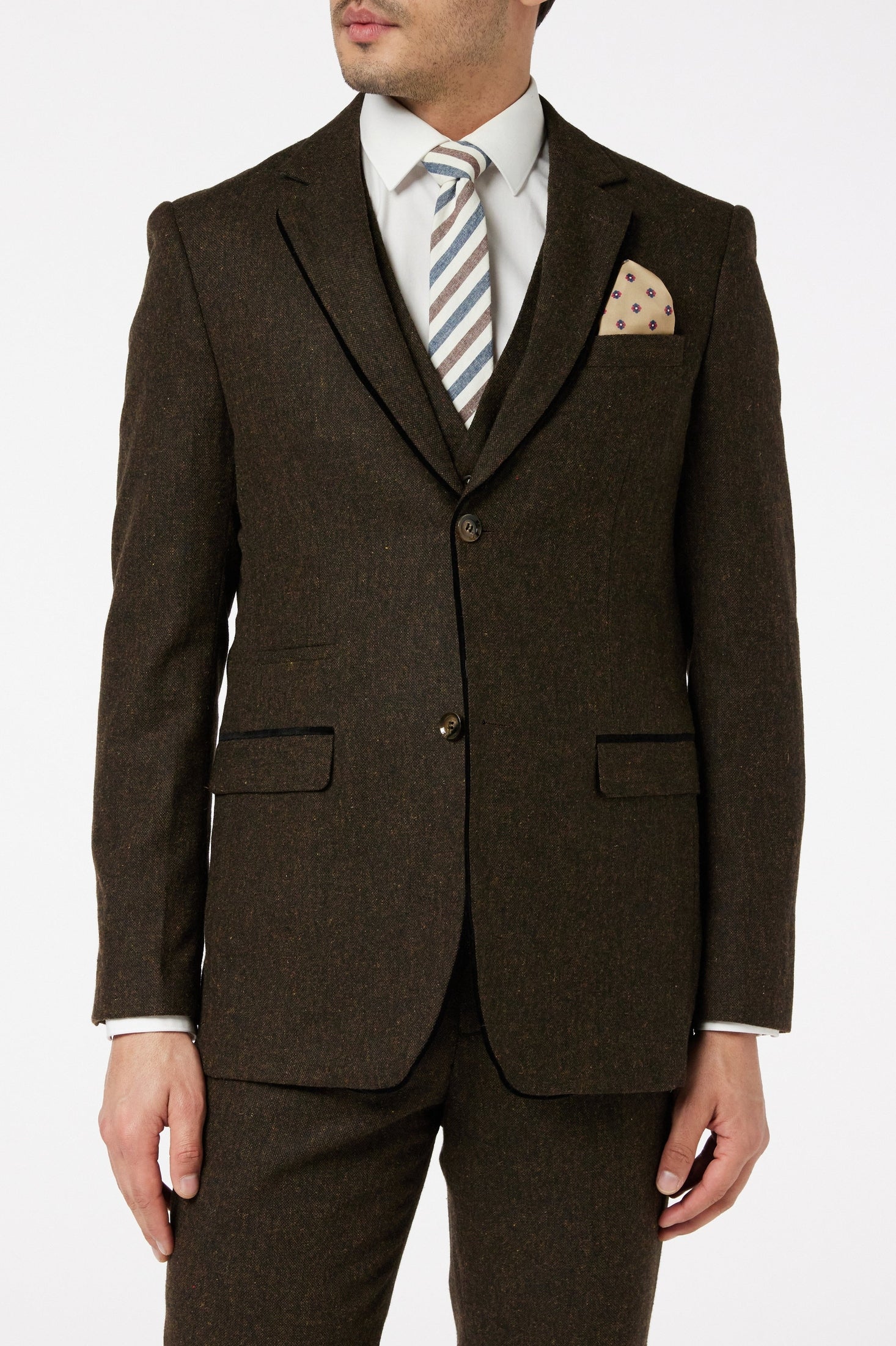 BROWN TWEED TAILORED JACKET