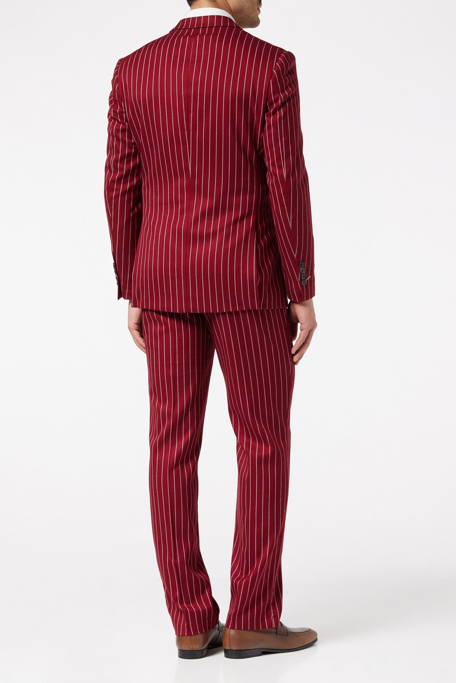 Pinstripe Double Breasted Maroon Jacket