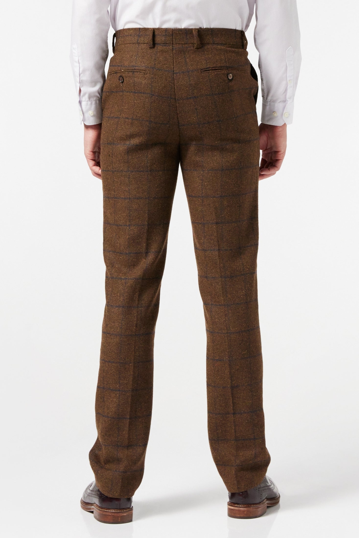 Tan Tweed Check Suit Trouser - X6680-1