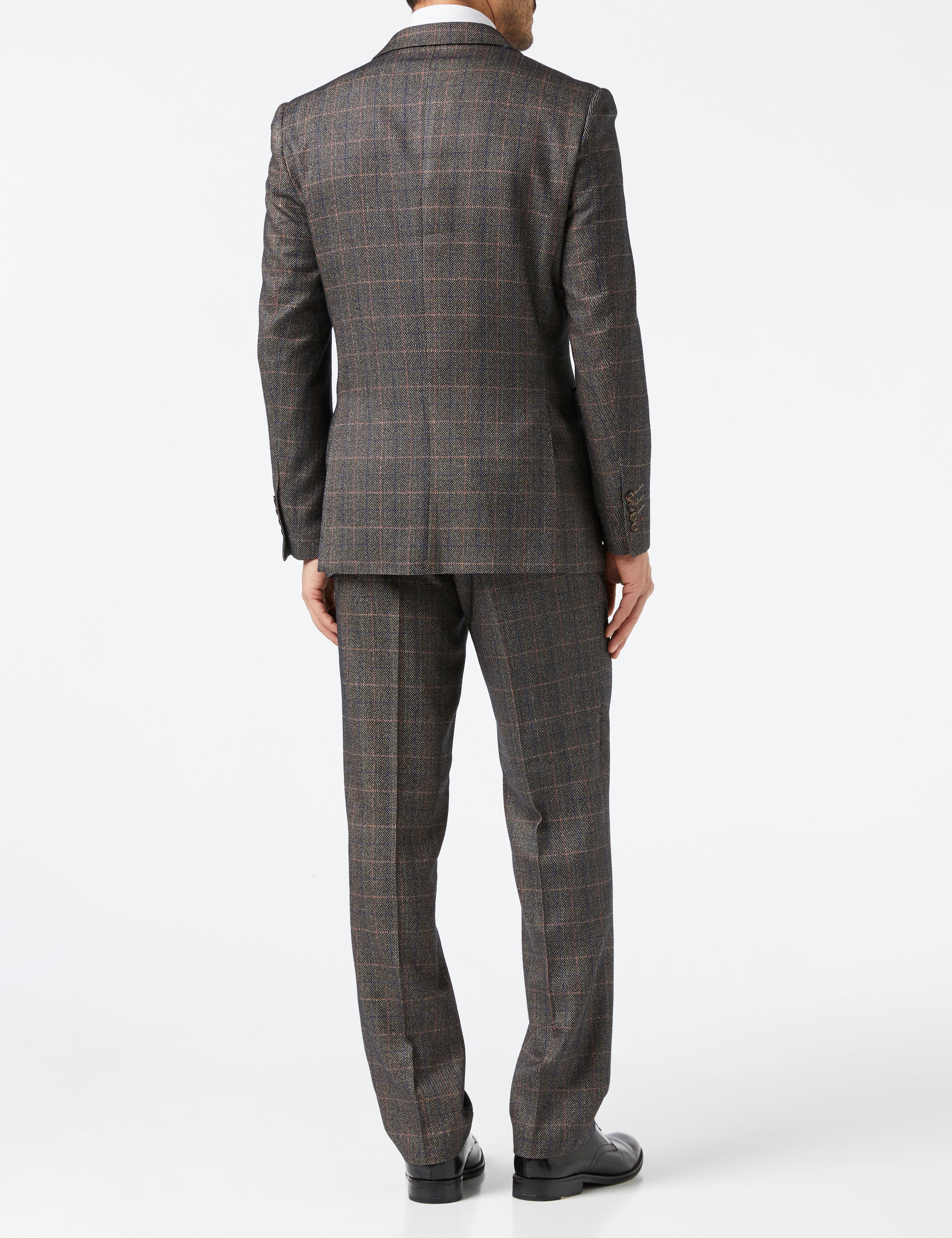 JULES - BROWN TWEED CHECK SUIT JACKET & WAISTCOAT