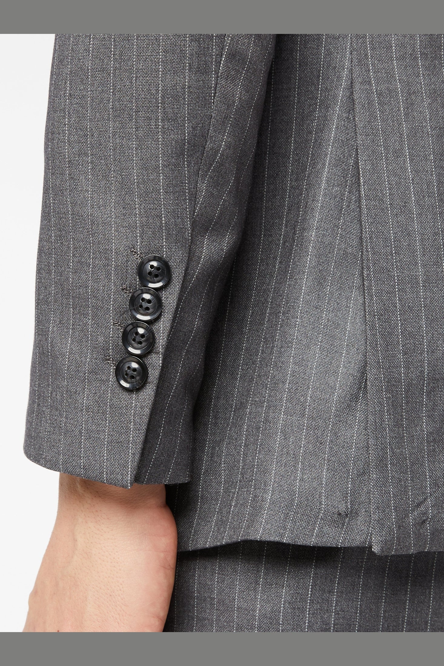 GEORGE - DOUBLE BREASTED GREY PINSTRIPE JACKET