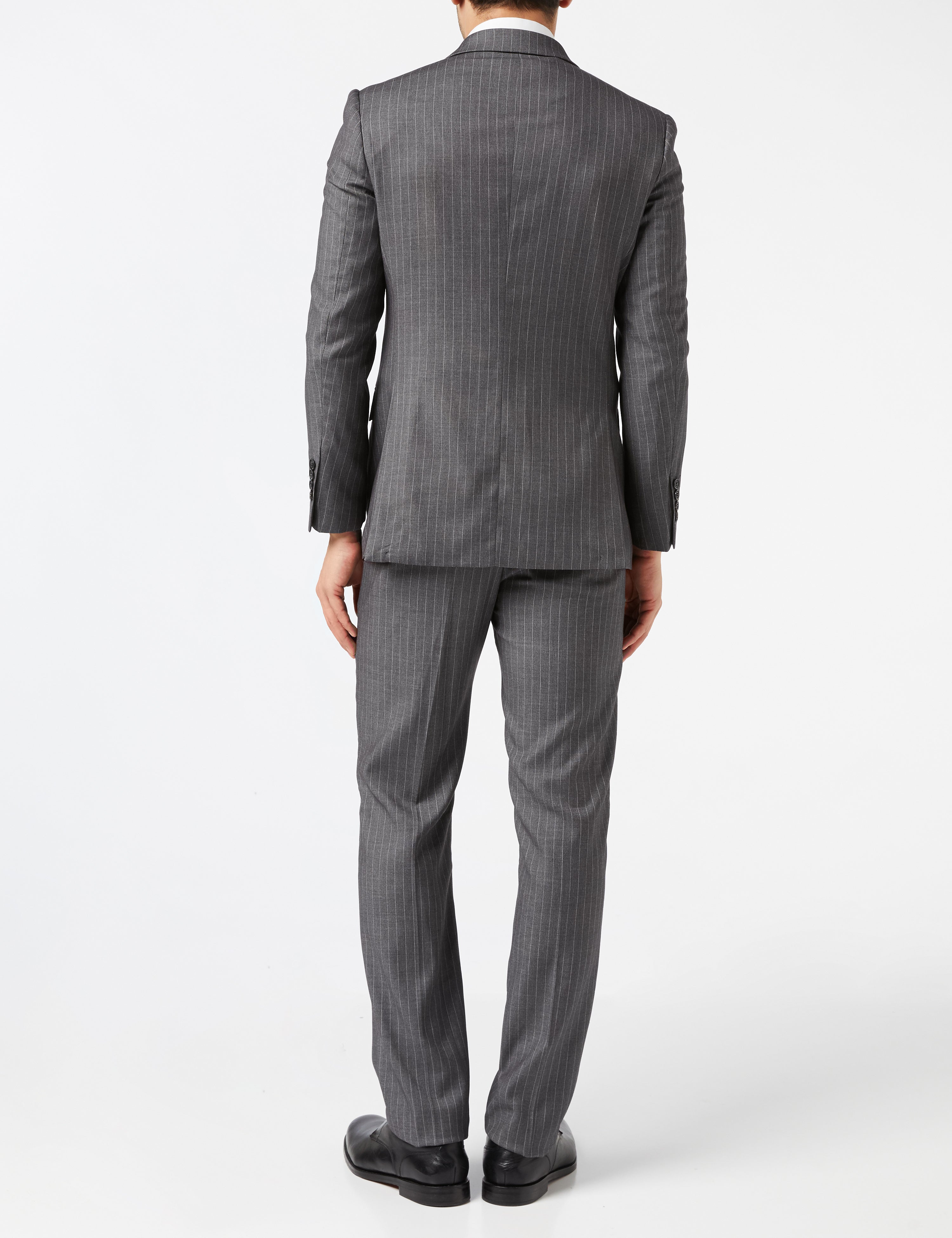 GEORGE - DOUBLE BREASTED GREY PINSTRIPE JACKET & WAISTCOAT