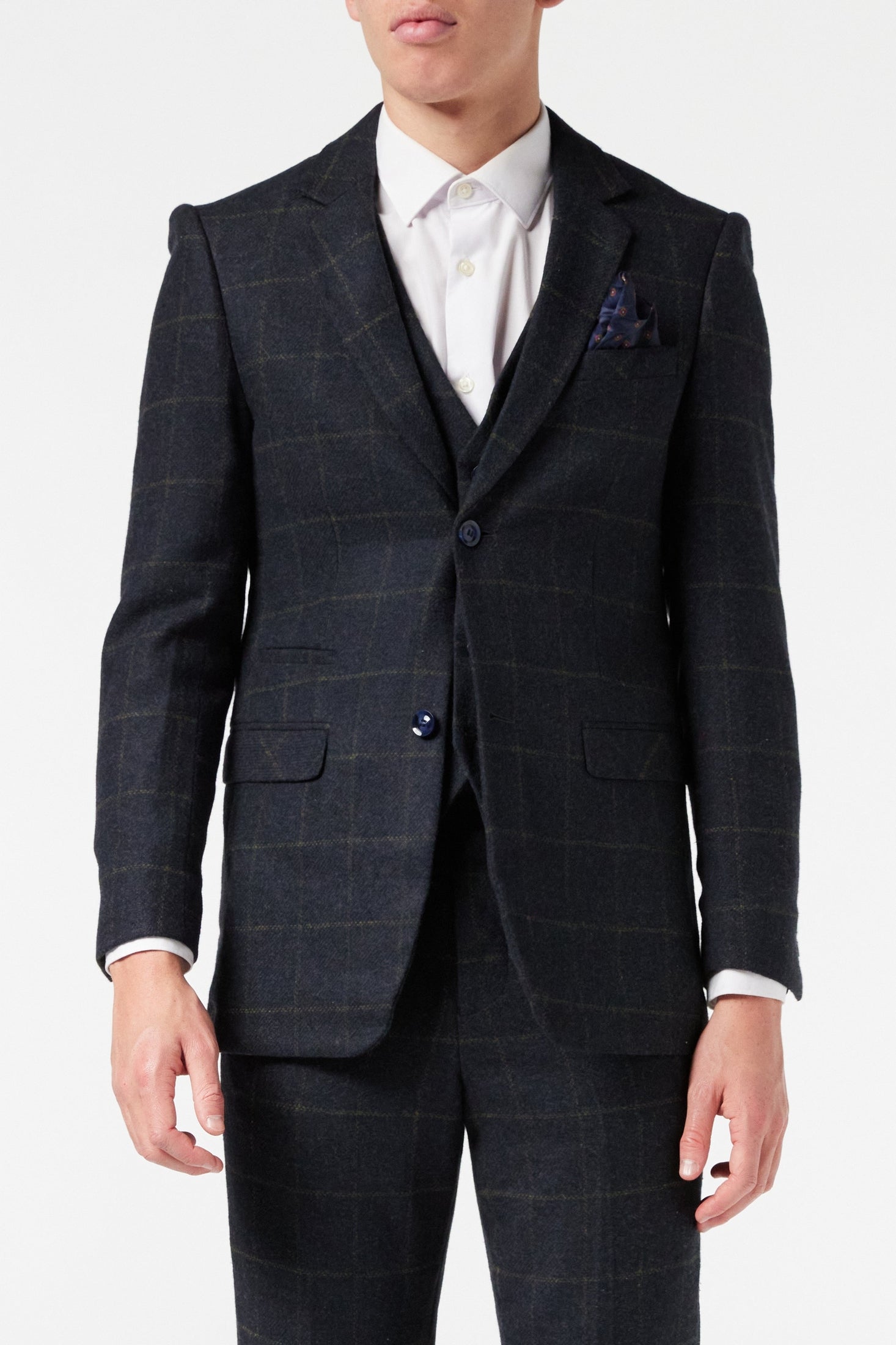 TWEED NAVY CHECK JACKET