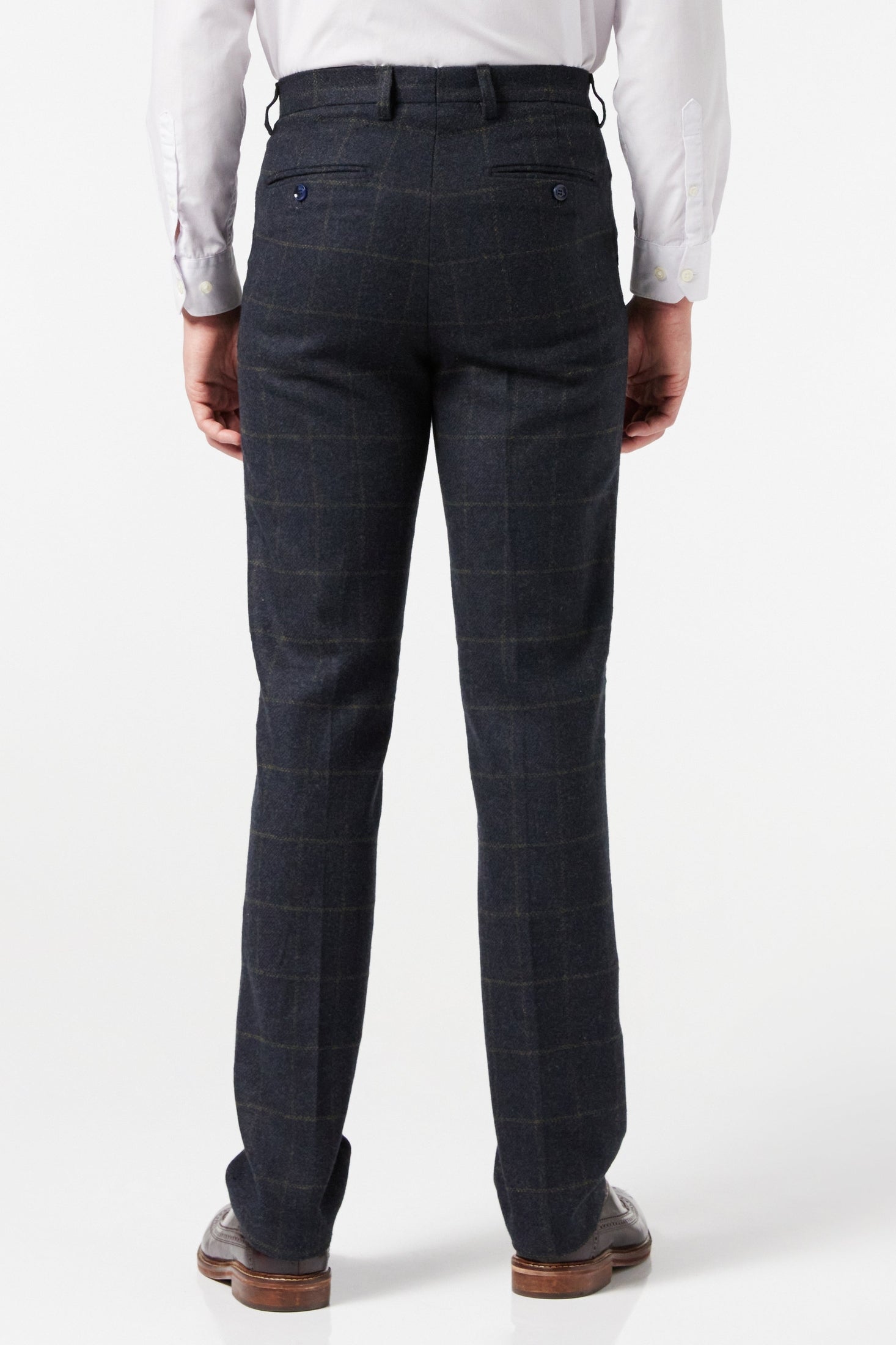 Navy Tweed Check Suit Trouser - X6680-3