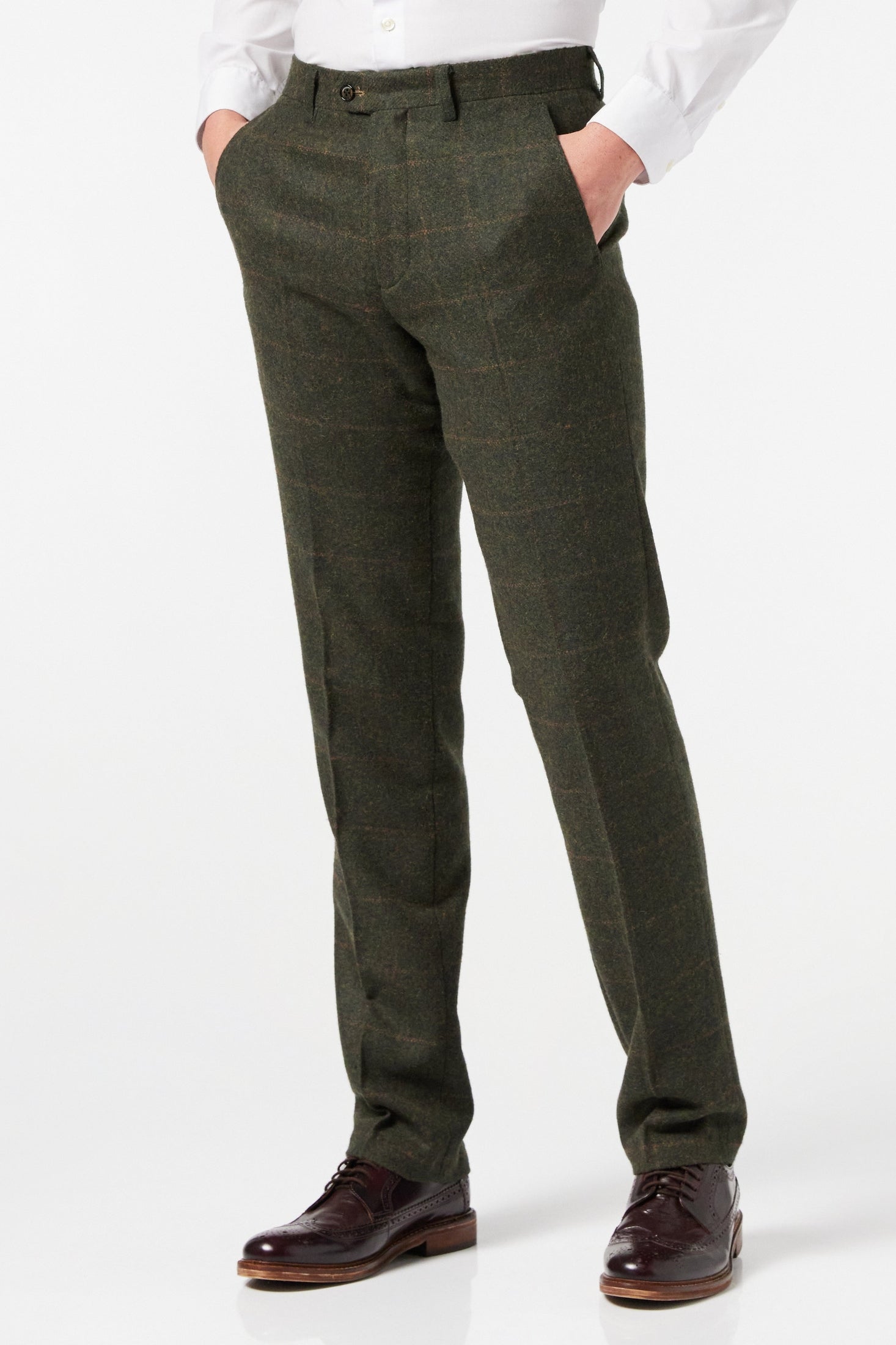 3 Piece Herringbone Tweed Check Retro Suit