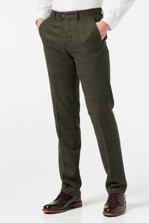 Green Tweed Check Suit Trouser - X6680-2