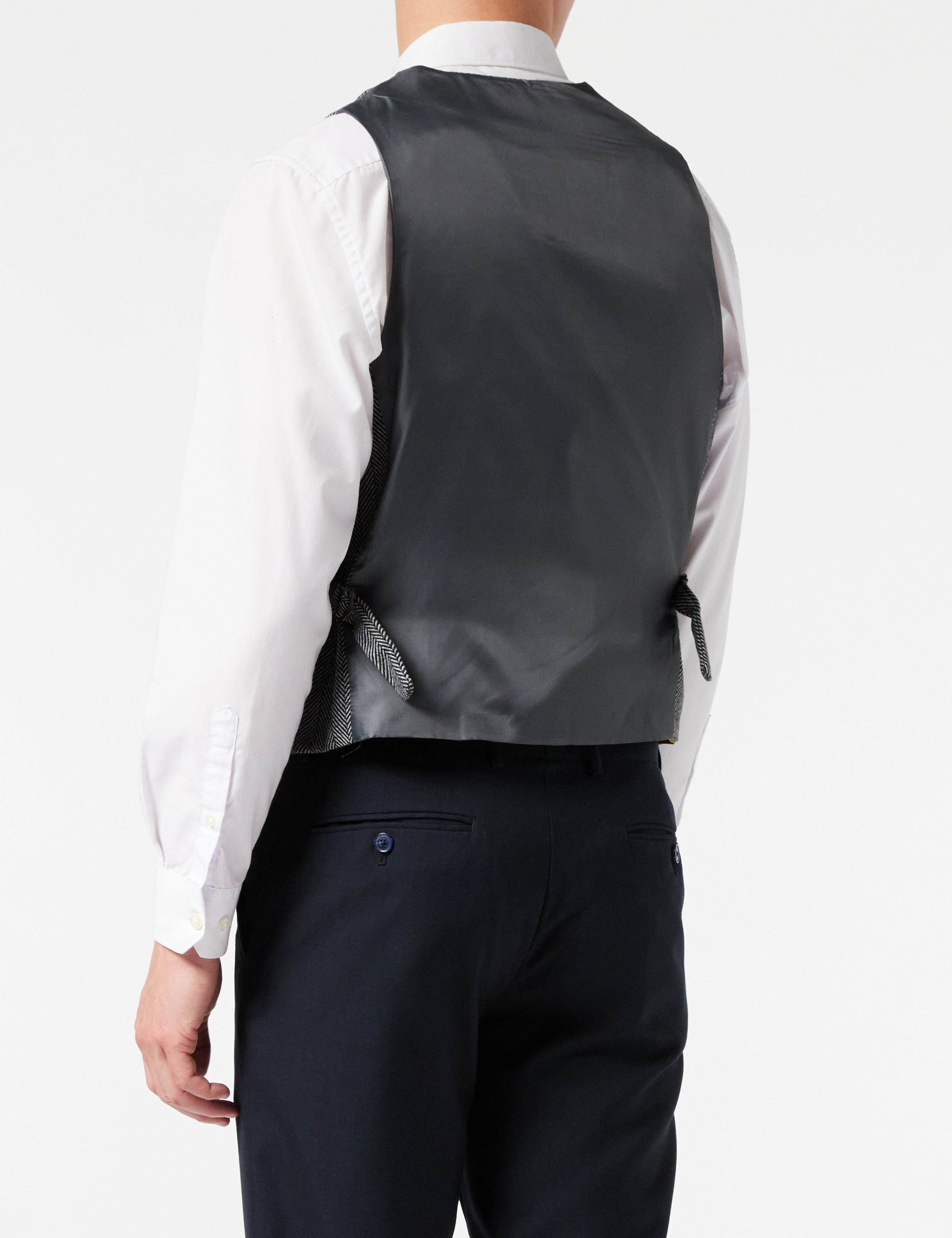 TYLER FISCHGRÄTEN-TWEED-GRAU-WESTE