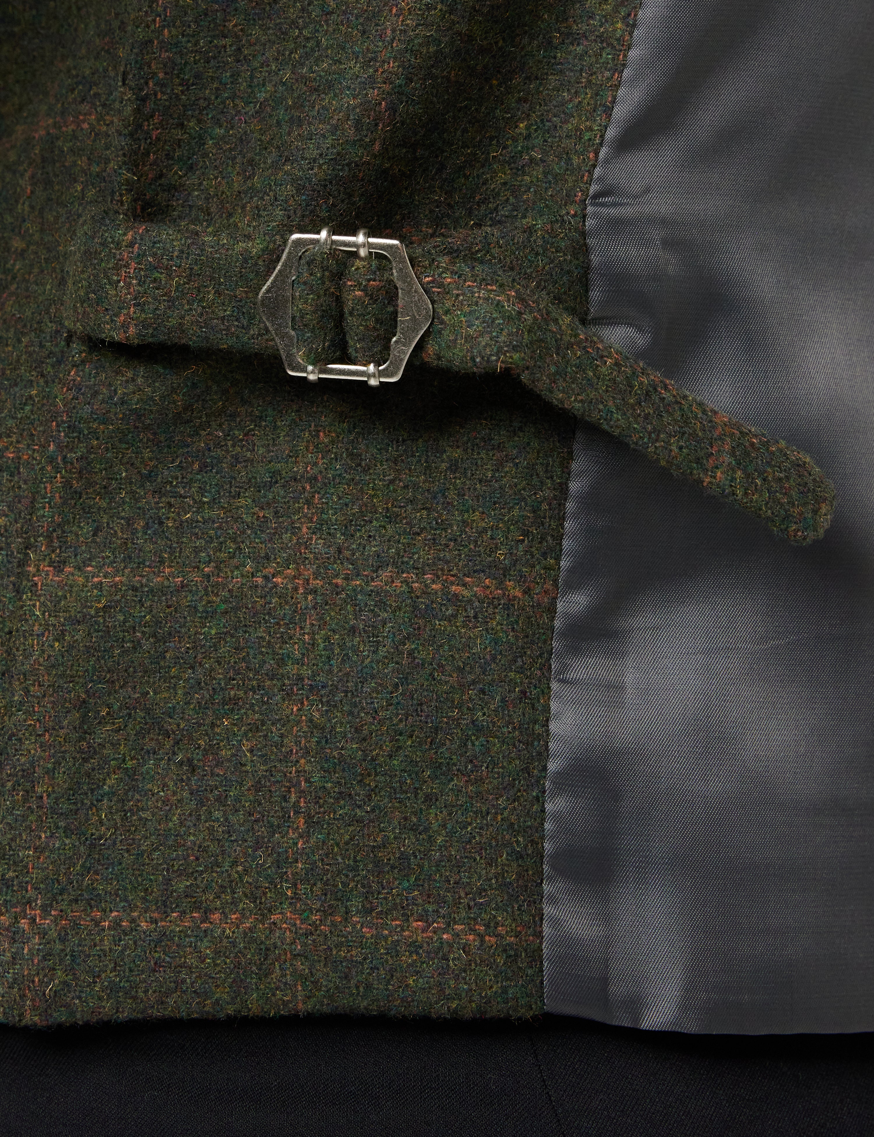 JUDE TWEED CHECK DOUBLE BREASTED GREEN WAISTCOAT