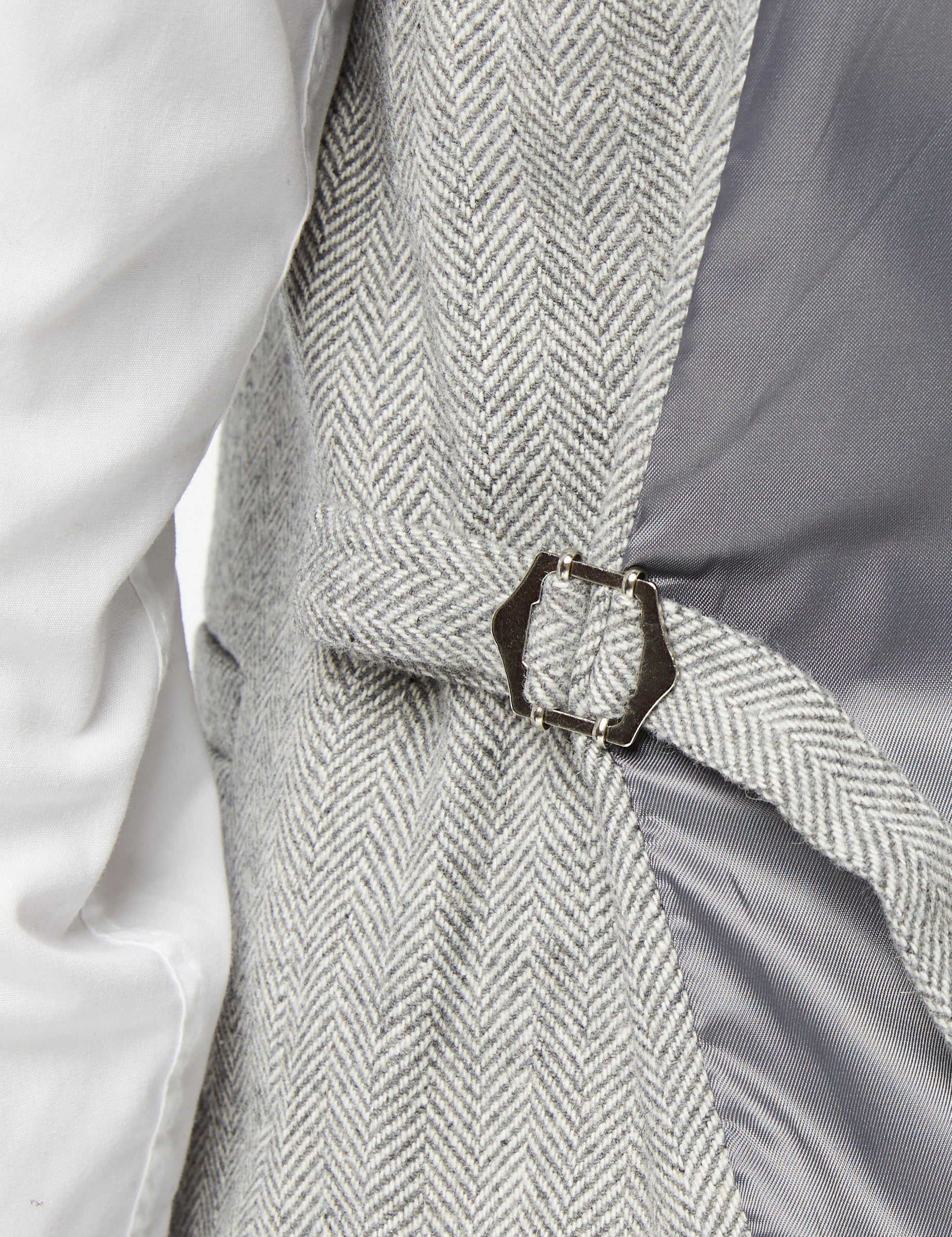 Martin - Grey Tweed Collar Double Breasted waistcoat