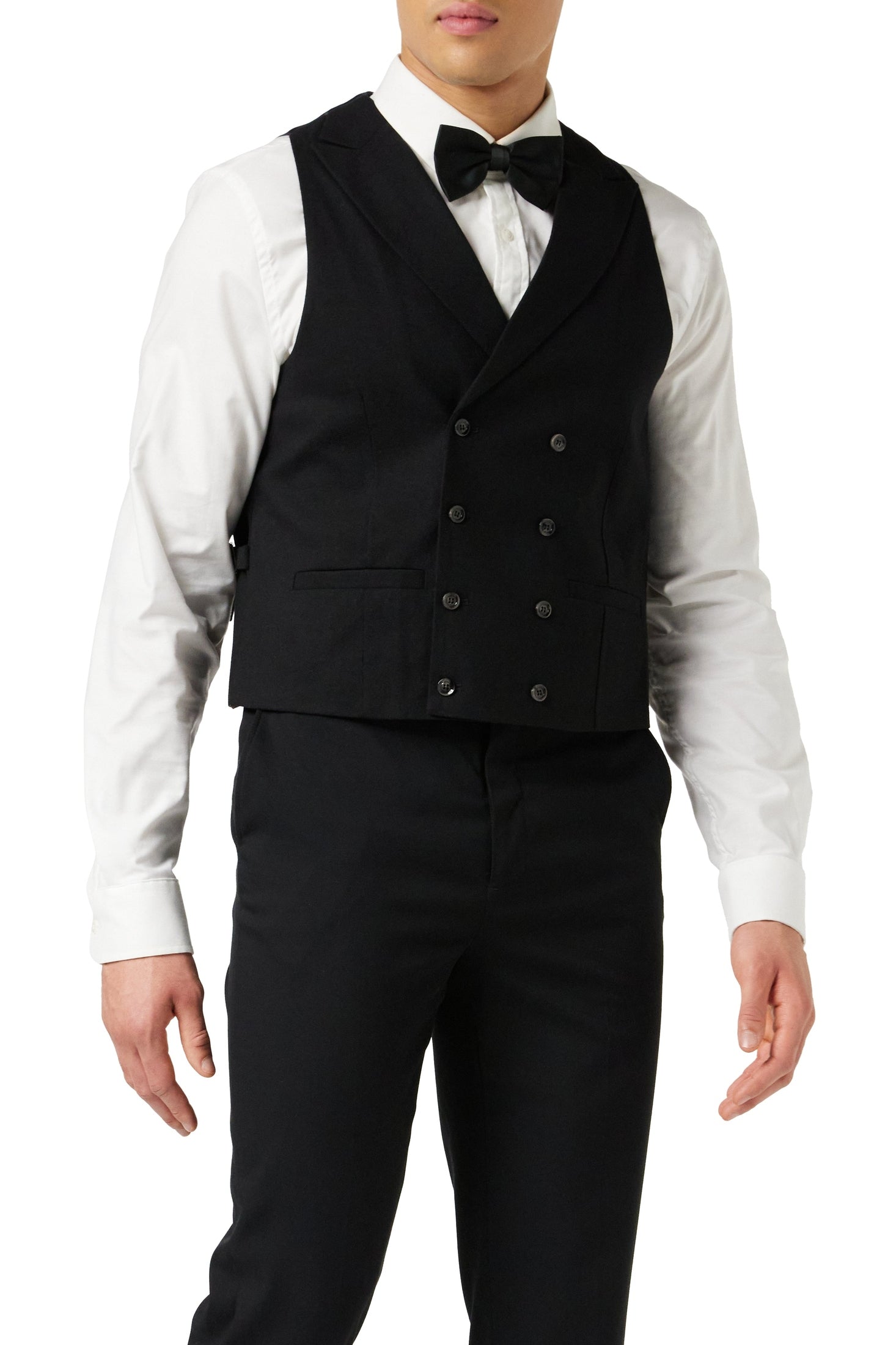 MAX DOUBLE BREASTED BLACK WAIST COAT