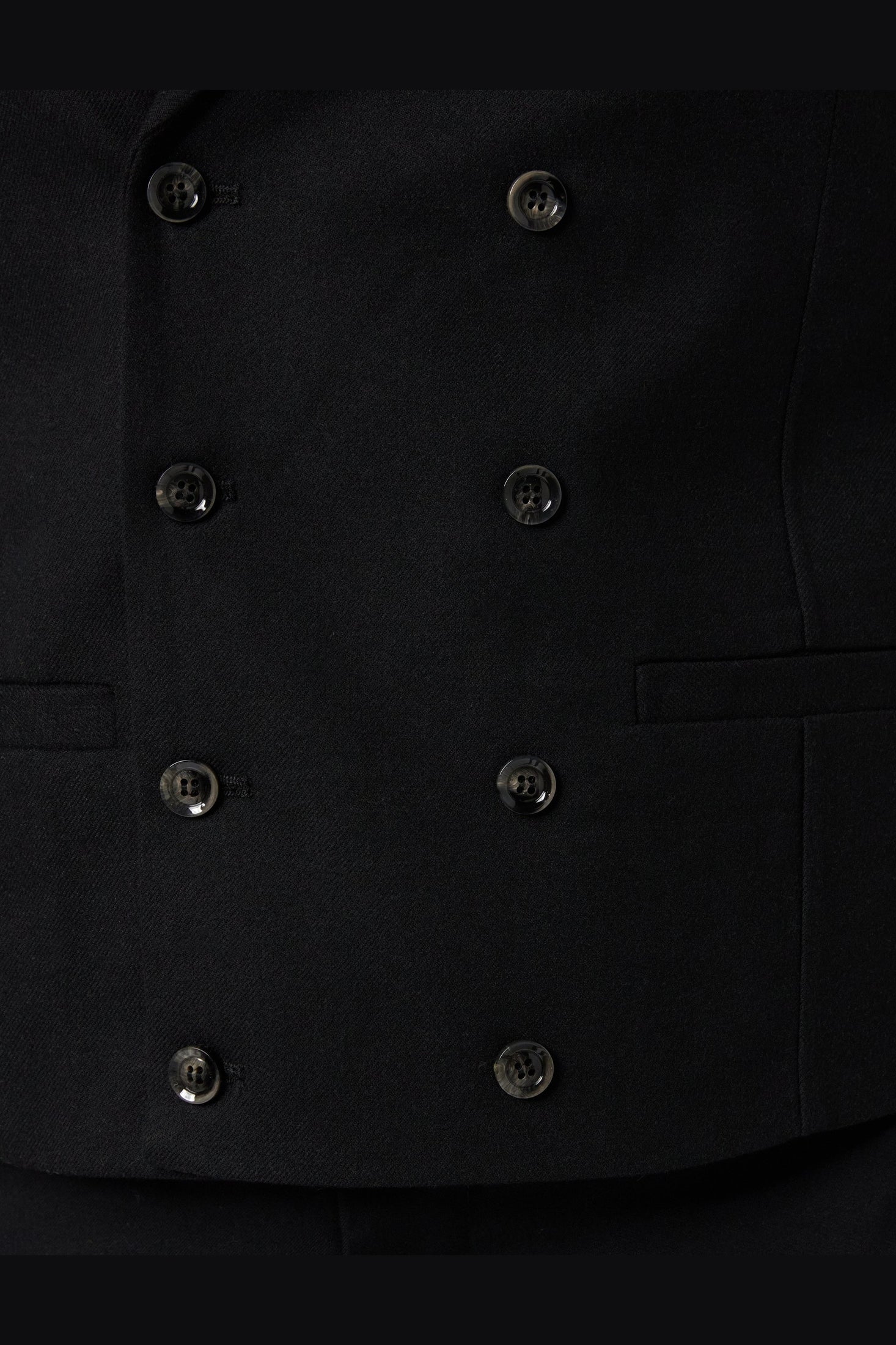 MAX DOUBLE BREASTED BLACK WAIST COAT